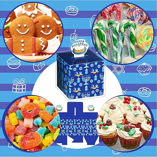 Miniatura 10 de Yeaqee 32 cajas de dulces de Navidad para regalar, cajas de dulces de Navidad, cajas de galletas de Navidad, latas, cajas de cartón para envolver