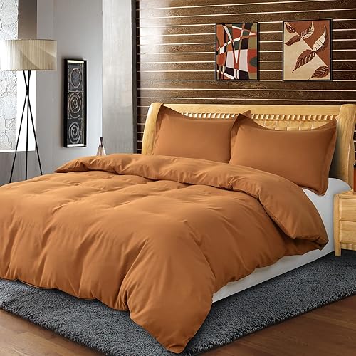 PALAKANA Juego de funda de edredón tamaño King, 3 piezas, 100% algodón lavado, transpirable, duradero, suave, cómodo, juego de ropa de cama sólido