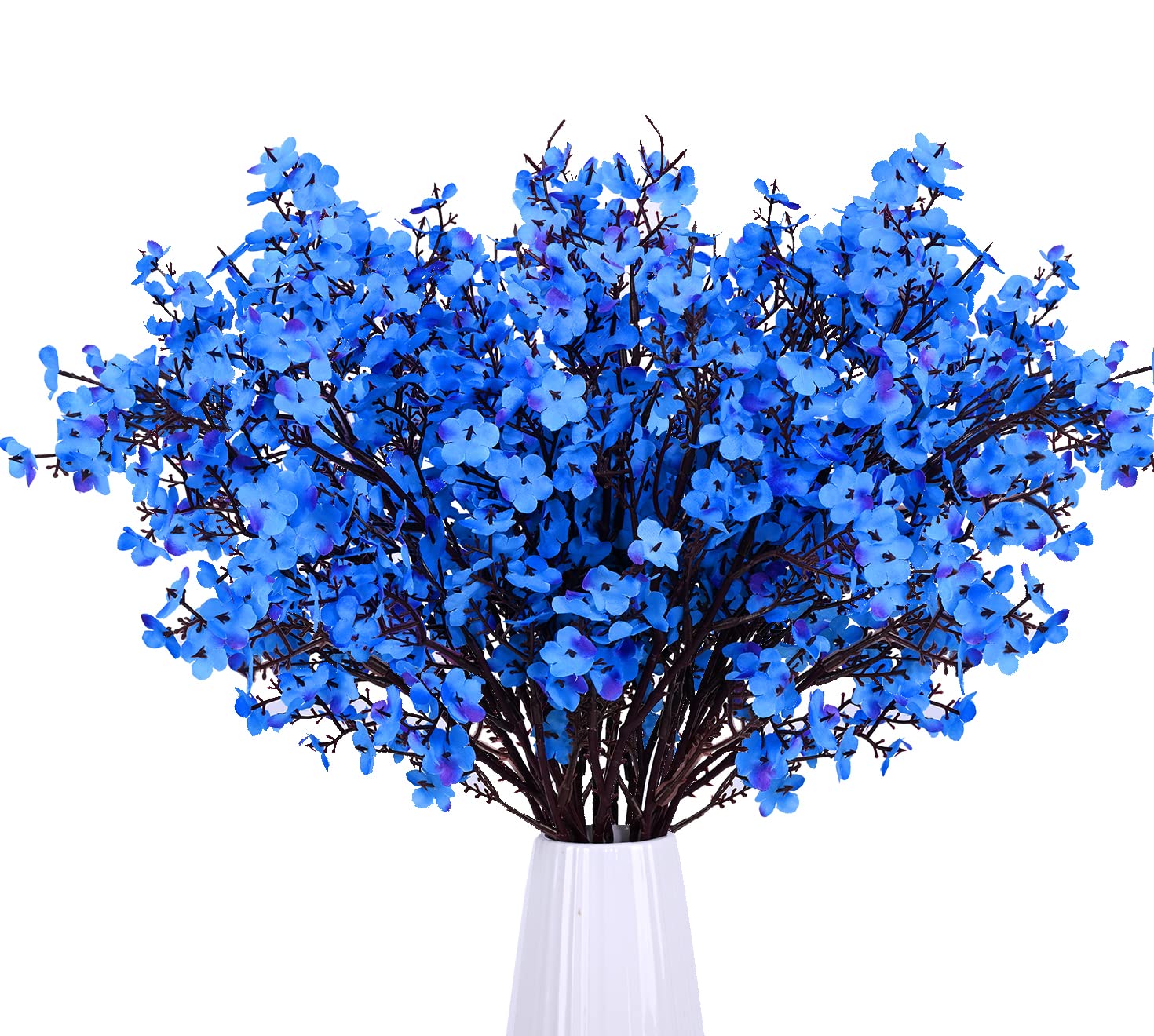 Set of 6 Blue Silk Baby's Breath Artificial Flowers ( babys breath