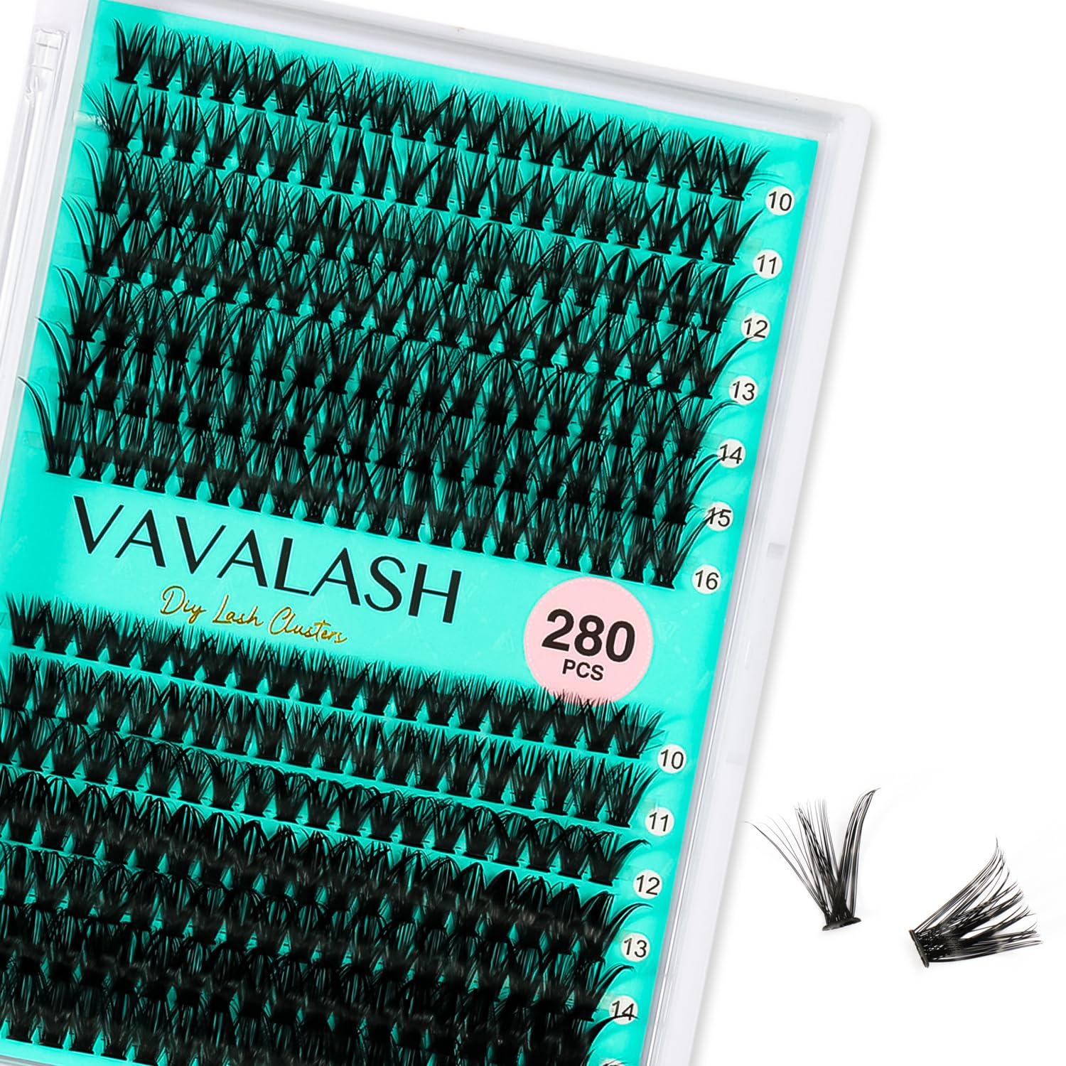 VAVALASH Lash Clusters 40D+50D-D-10-16MM DIY Individual Lashes 280 PCS Cluster Lashes 10D 20D 30D 40D 50D C D Curl Volume False Eyelash Extensions DIY Lash Extensions at Home (40D+50D-0.07-D,10-16mm)
