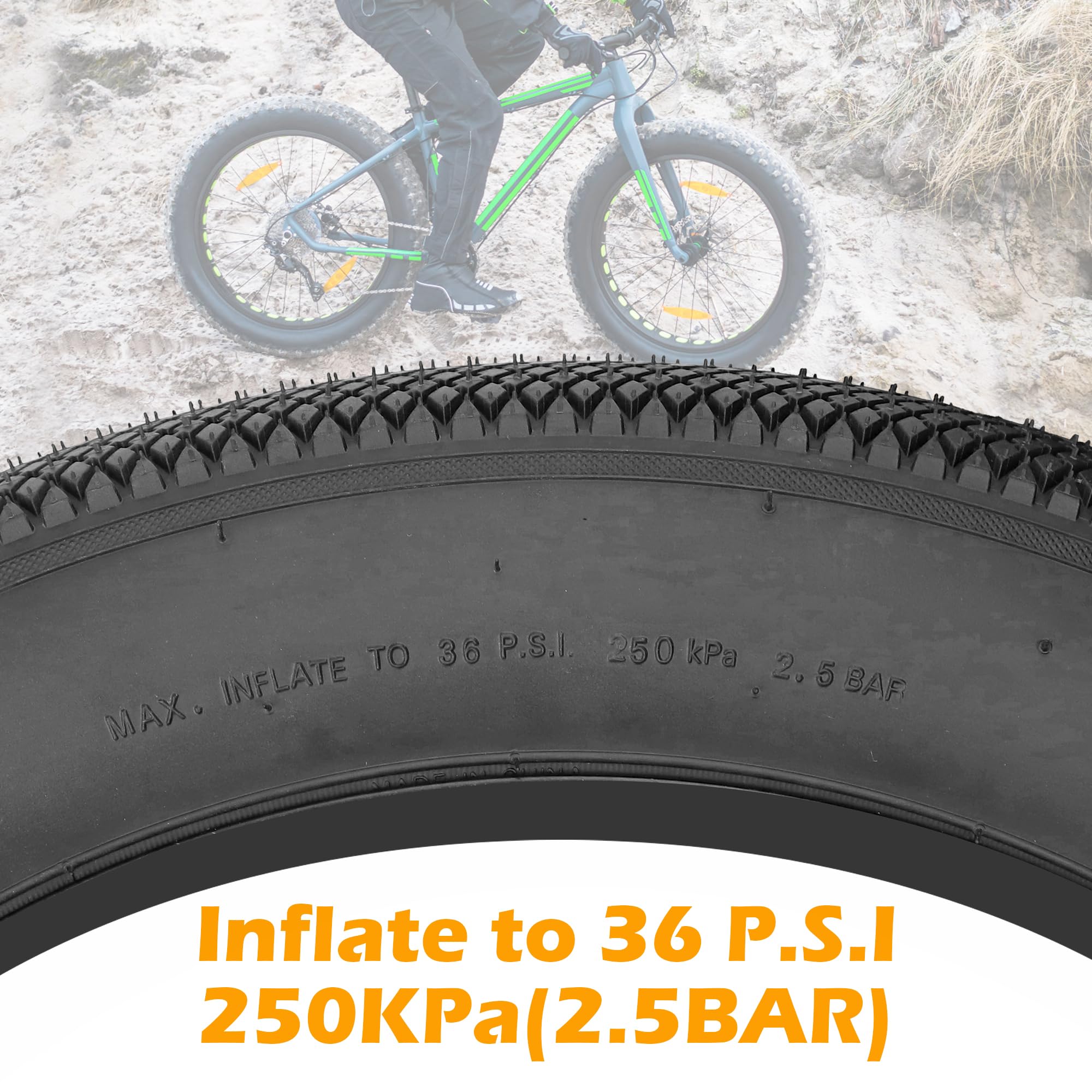 ZUKKA Fatbike-Reifen 24x4.0 – Klappbar, Hochdicht, Für Schnee, Strand, MTB & E-Bike, Inkl. Reifenheber
