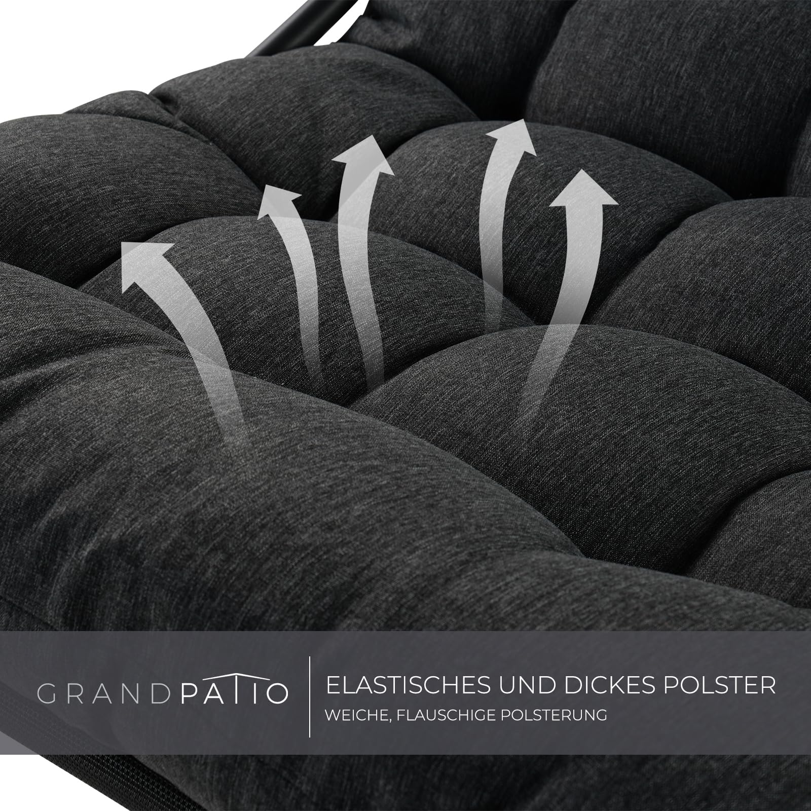 Grand patio Sedia a dondolo da esterno con cuscino (Dondolo, Grigio scuro)