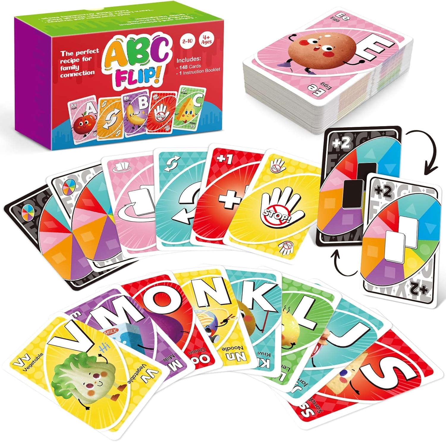 Kasfalci Alphabet Flash Cards for Kids Ages 4–8, 148 Double-Sided Symbol Matching Flash Cards, Toddler Letter & Color Flashcards, Kindergarten Classroom Homeschool Preschool Learning Activity