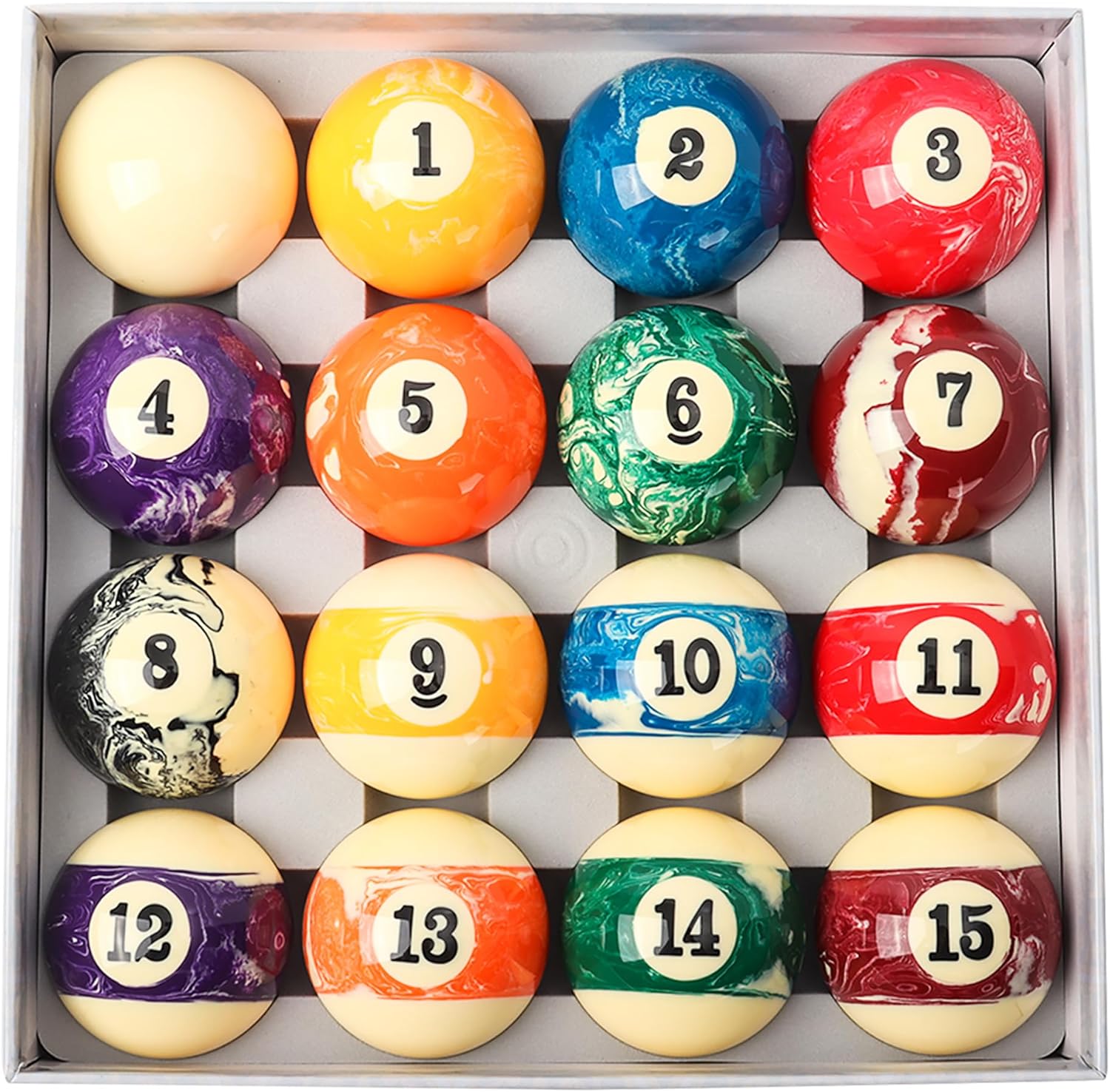 GSE Games & Sports Expert 2 1/4-Inch Professional Regulation Size Billiards Pool Balls Set, Standard Set of 16 Pool Balls for Billiard Table, Pool Table Accessories (Several Colors Available)