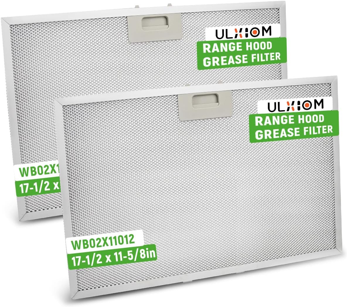 2 Pcs WB02X11012 Grease Filter Fit for GE Range Hood, 17 1/2 X 11 5/8 In