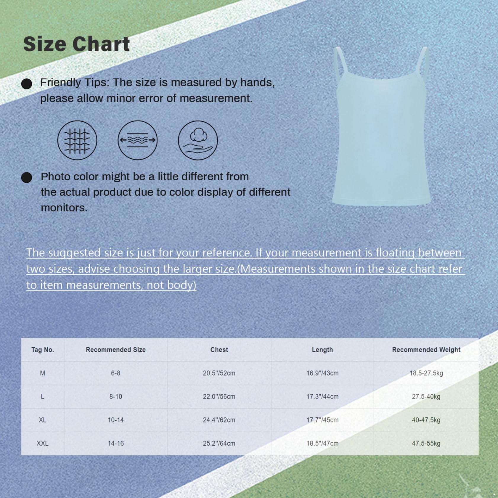 Jugaoge Dziewczęcy letni tank top z ramiączkami Basic jednokolorowe podkoszulki bawełniane koszule podkoszulki podkoszulki podkoszulki podkoszulek
