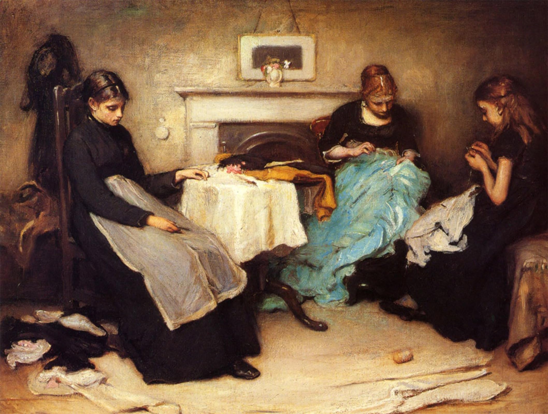 SERENDIPITP Vintage Wall Art Canvas Nordic Poster Canvas Print Picture The Song of The Shirt Frank Holl Wall Art Poster for Home Decor 60x90cm
