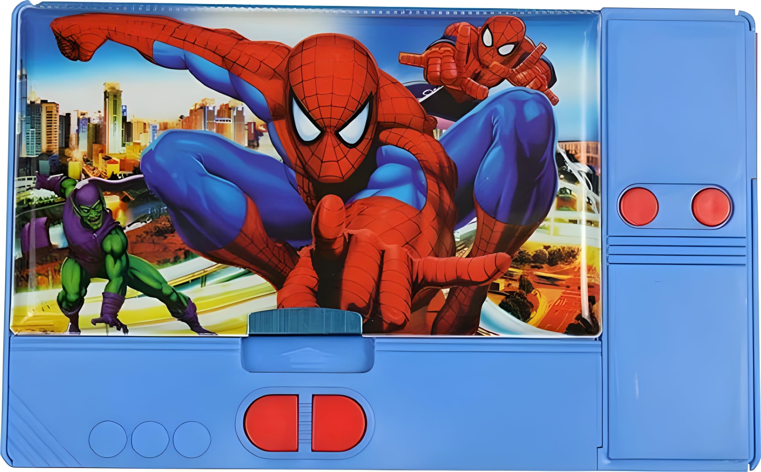 See full amazon price history chart for RETRIX Jumbo Plastic Pencil Box- Big Size | Suitable For Girls And Boys Both| Double Sided With 6 Hidden Push Button Pockets | Push Button Sharpener| Perfect Return Gift (Spiderman Blue) RETRIX Jumbo Plastic Pencil Box- Big Size | Suitable For Girls And Boys Both| Double Sided With 6 Hidden Push Button Pockets | Push Button Sharpener| Perfect Return Gift (Spiderman Blue) (B0CQLX7TFM) Amazon Price History, Amazon Price Tracker