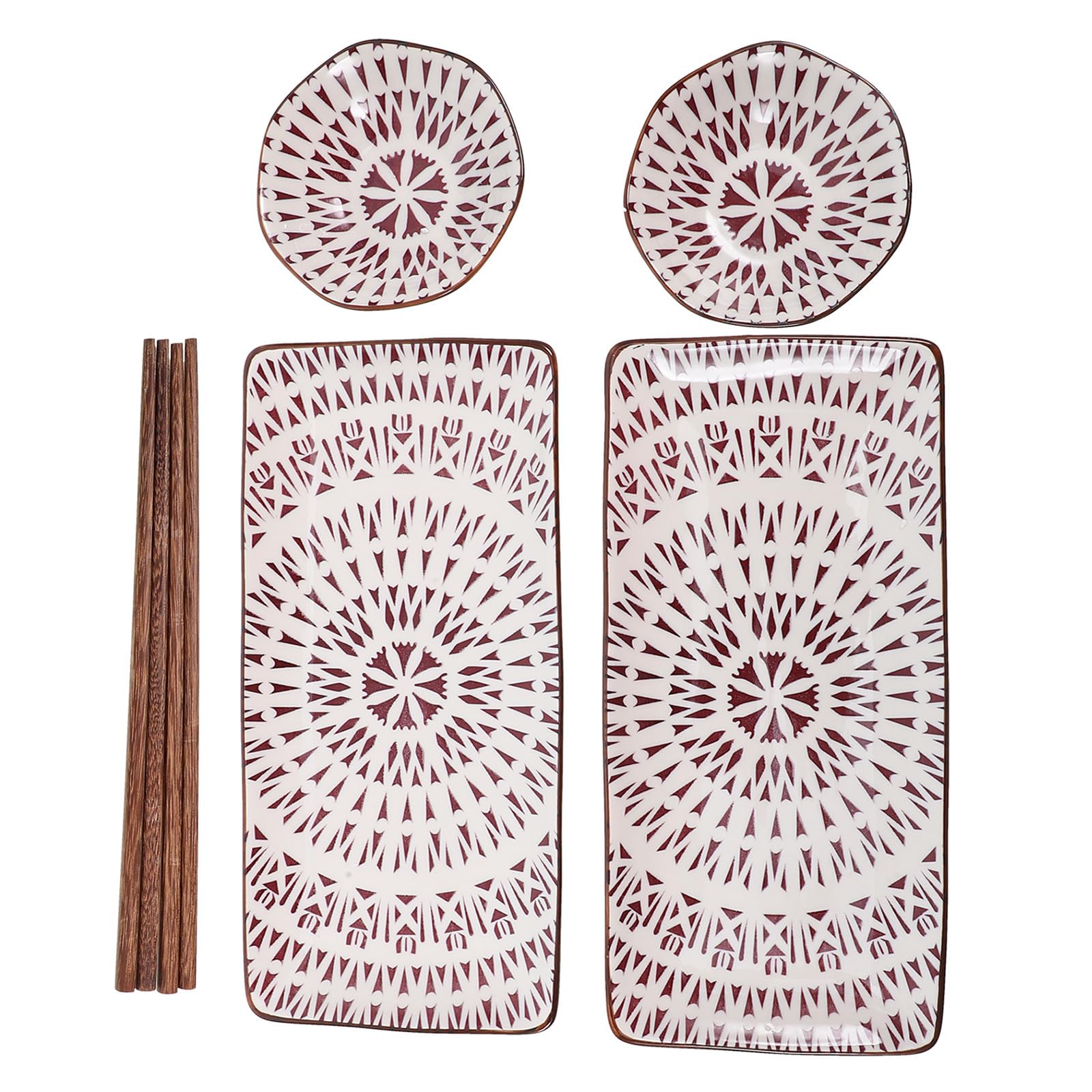 TOYANDONA Set de 2 Assiettes à Sushis en Céramique pour Restaurant