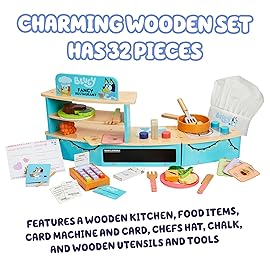Table Top Bluey Restaurant Set, Cooking Set for Kids w/Utensils for Pretend Play and Family Fun, Restaurant Play Set