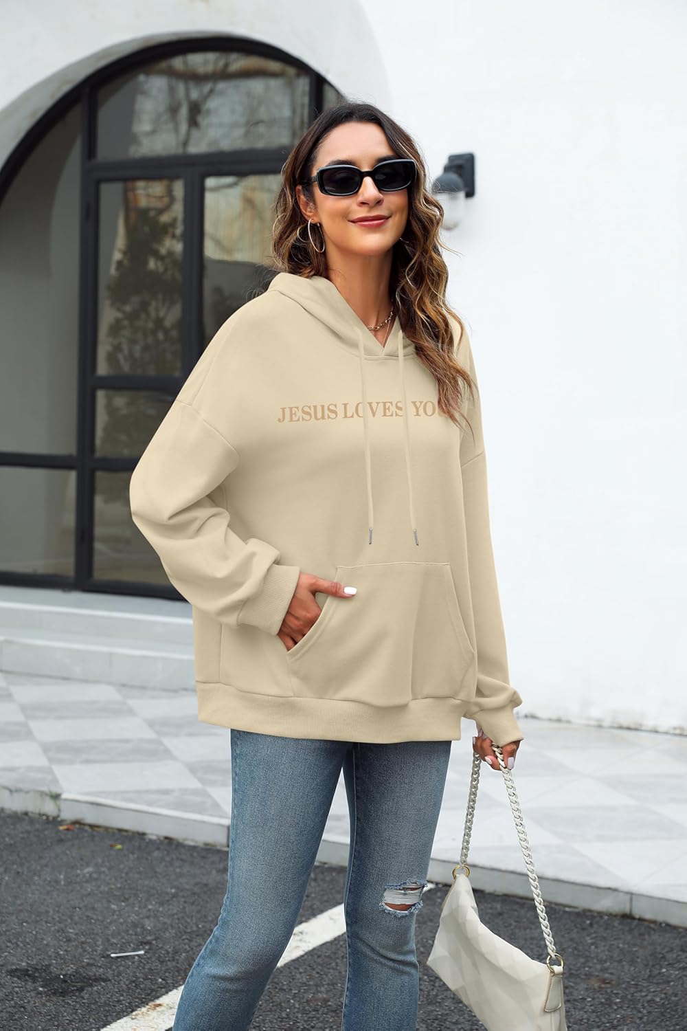 ASTANFY Christian Sweatshirt Women Jesus Loves You Sweatshirt Jesus Is King Hoodie Jesus Faith Shirt Religious God Pullover - Image 6