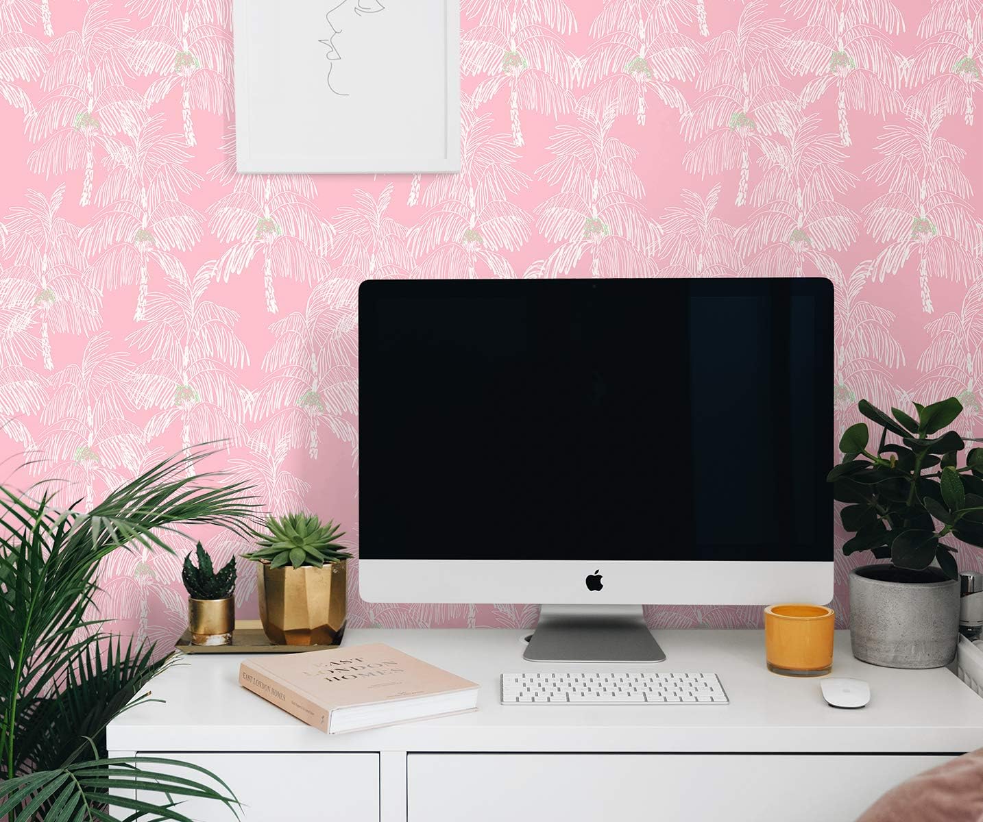 NextWall Palm Beach Tropical Peel and Vinyl Stick Wallpaper (Flamingo)