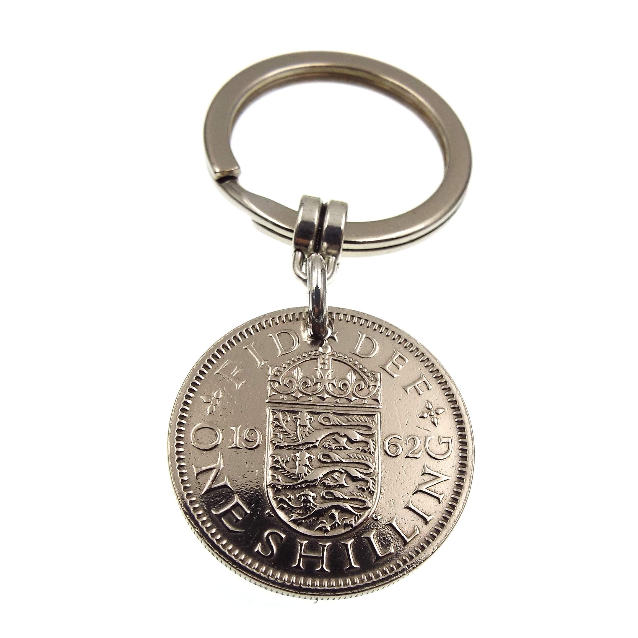 A Silver Dream 1962 English Shilling Coin Keyring
