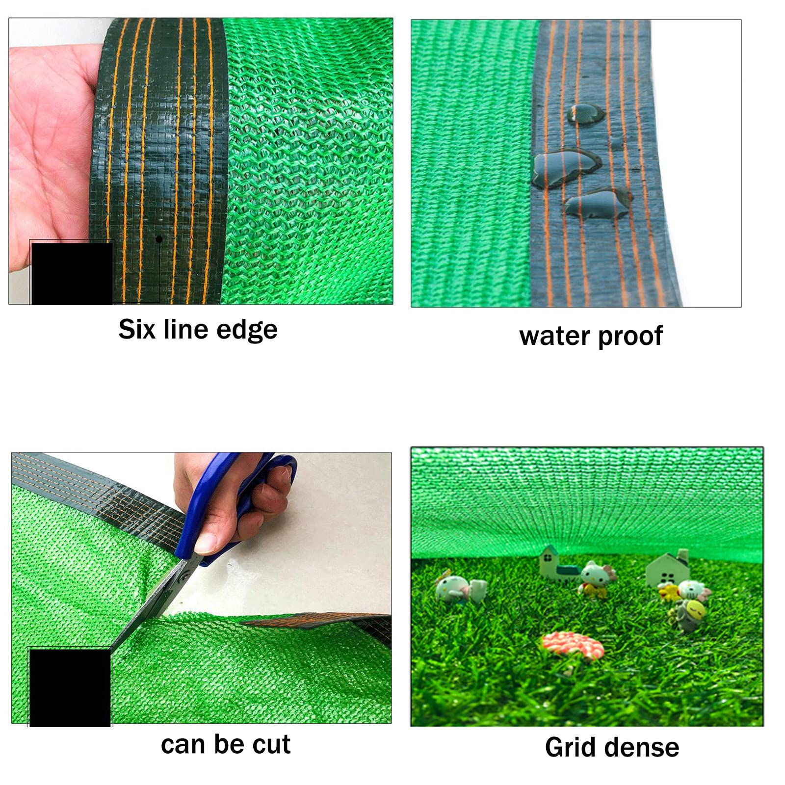 Red de Sombra,Malla Sombreadora de Tela Resistente a Los Rayos UV Verde,90% de Bloqueador Solar de Malla y Sun Shade Net a Prueba e dPolvo,Fácil de Colgar,para Exterior (4x6m/13x20ft)