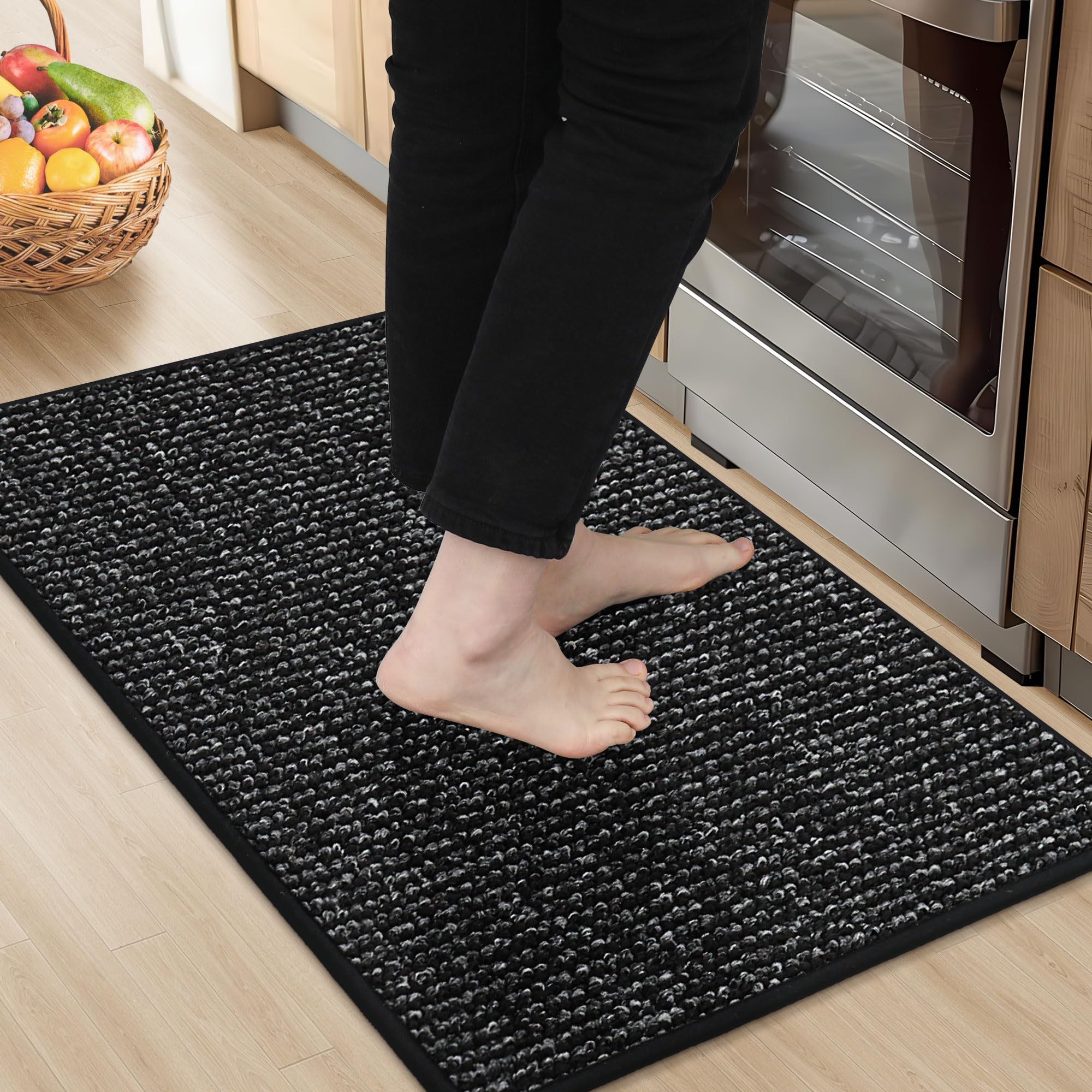 BEQHAUSE Taupe Kitchen Rugs - Non-Slip -18 BEQHAUSE Taupe Kitchen Rugs - Non-Slip -18