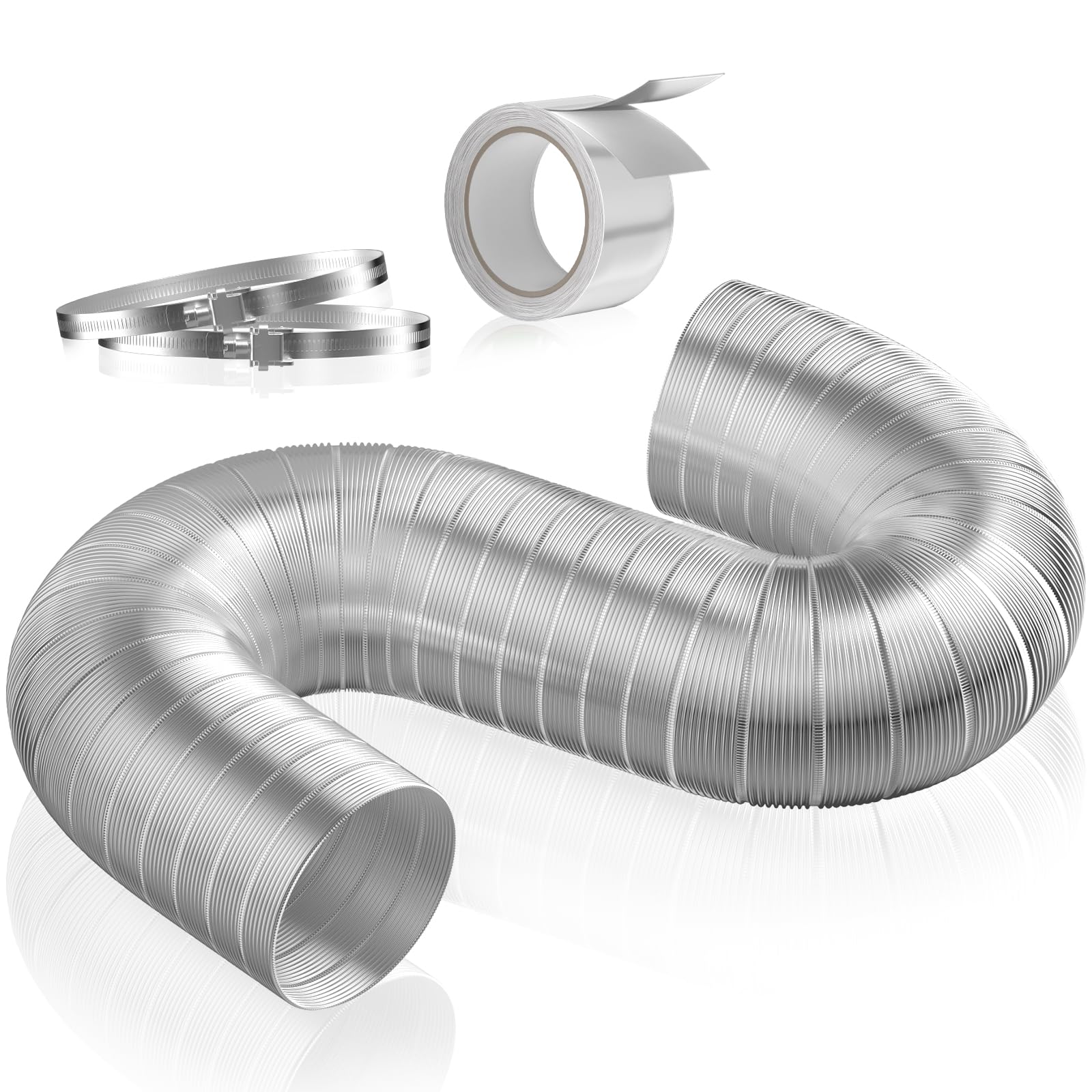 HOOMESUN 8 Feet Semi Rigid Dryer Duct, 4 Inch Dryer Vent