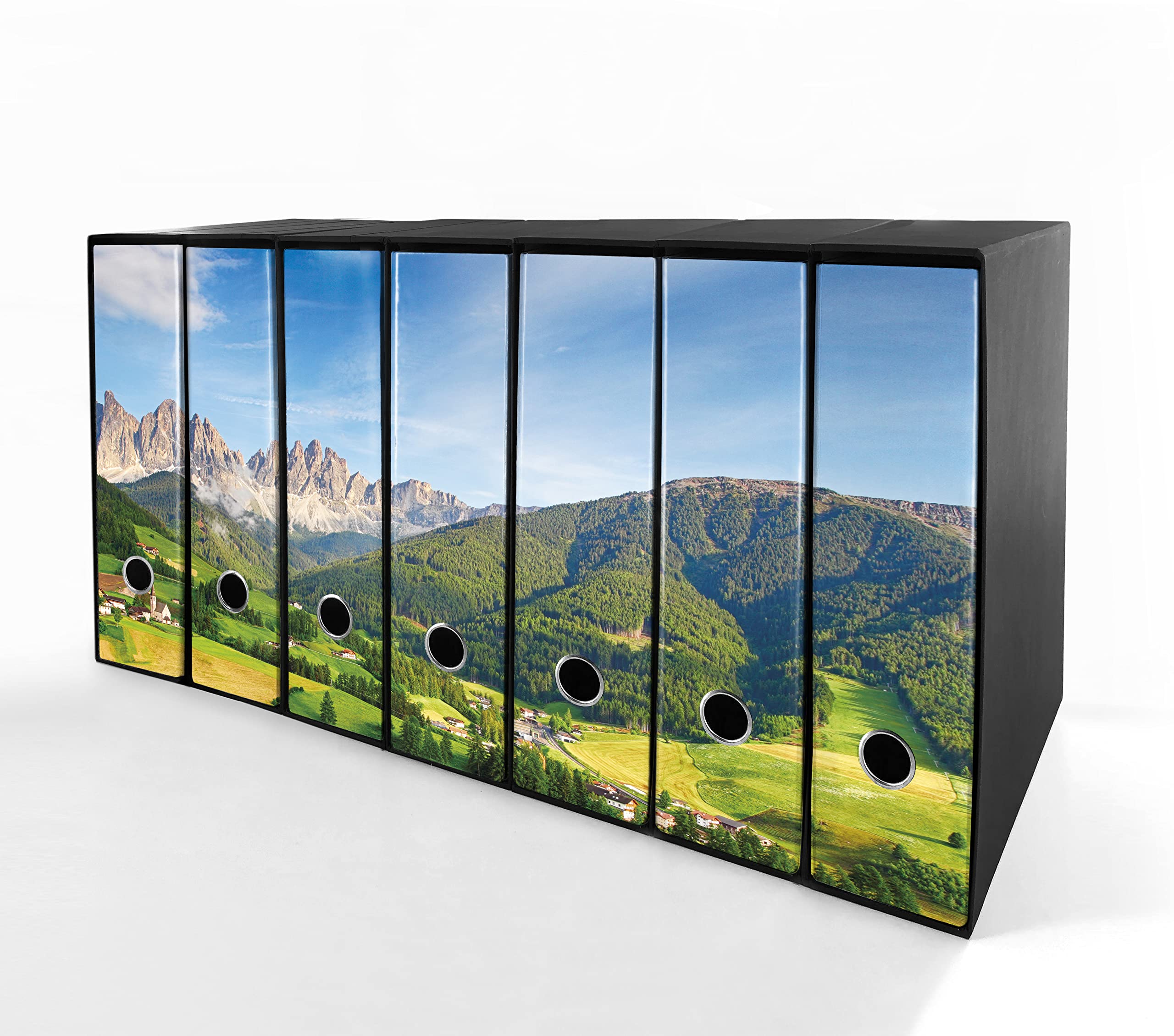 Set da 7 raccoglitori ad anelli SCENARIO ALPINO - Faldoni SHAREPRINTING (H31 con 4 anelli)