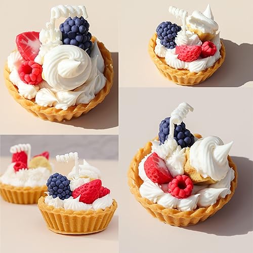Miniatura 4 de Vela de tarta de fruta de helado, regalo de cumpleaños para mamá, velas de postre perfumadas decorativas para el hogar, velas de postre con forma de