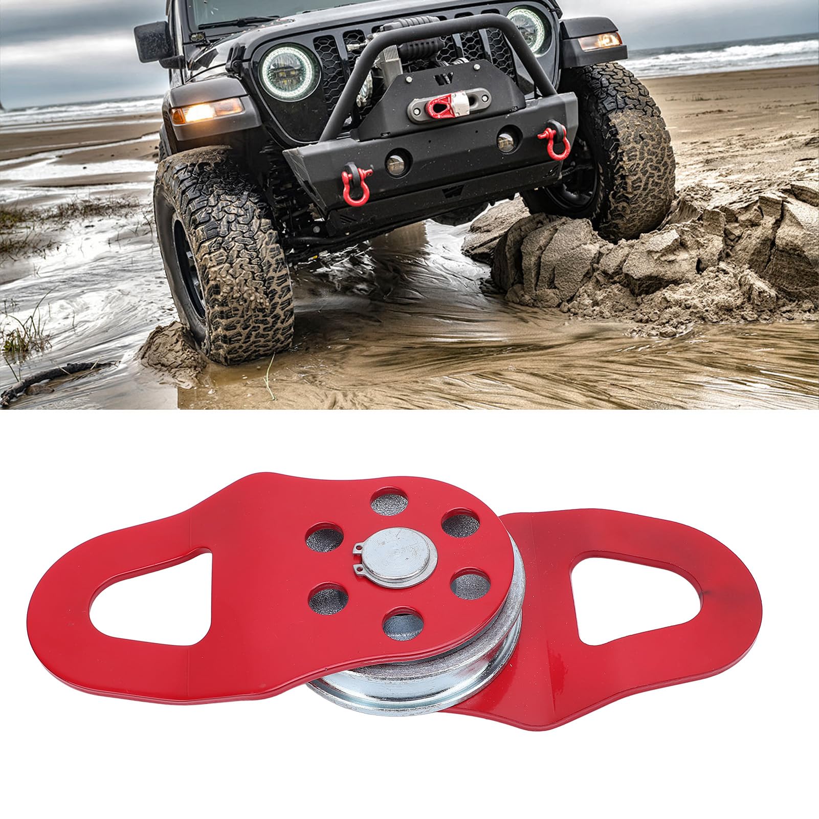 Alomejor Schnappblock aus Kohlenstoffstahl, Seilwindenbergung, Schnappblock, 8T Tragfähigkeit, Passend für 15-mm-Seil für LKW-Traktor, ATV, UTV, Offroad-Bergungsschleppen mit Abschmierbarer