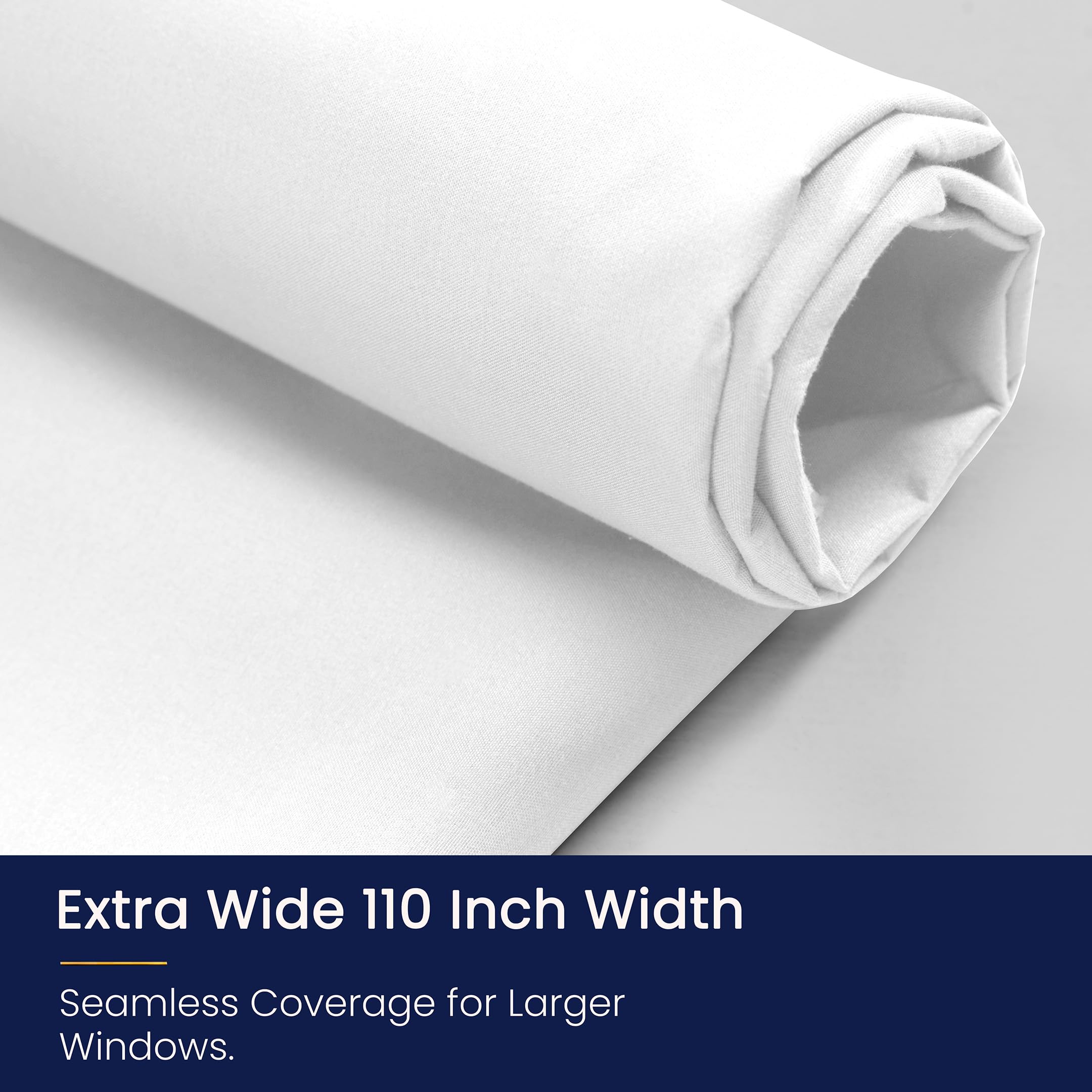 110 Inch Wide 100% Blackout Fabric Pre-Cut 5 Yard (180" x 110") - Light Blocking Material for Curtains, Windows, Blinds - Total Blackout Cloth for Drapery Lining, Heat Blocking Window Cover - 2