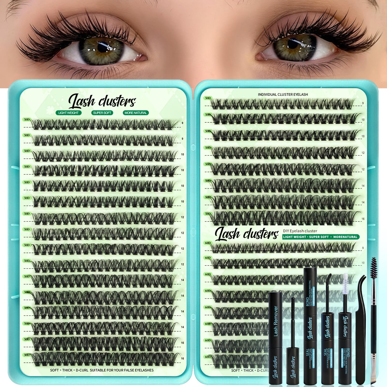 600 Wispy Lash Clusters - Natural Look Eyelashes -12