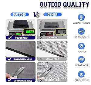 Car Rear Window Screens for Side Windows, 2 Pack Side Window Sun Shades,Stretchy Mosquito Net Cover Fit Cars SUVs - Up to 36.22x55.1