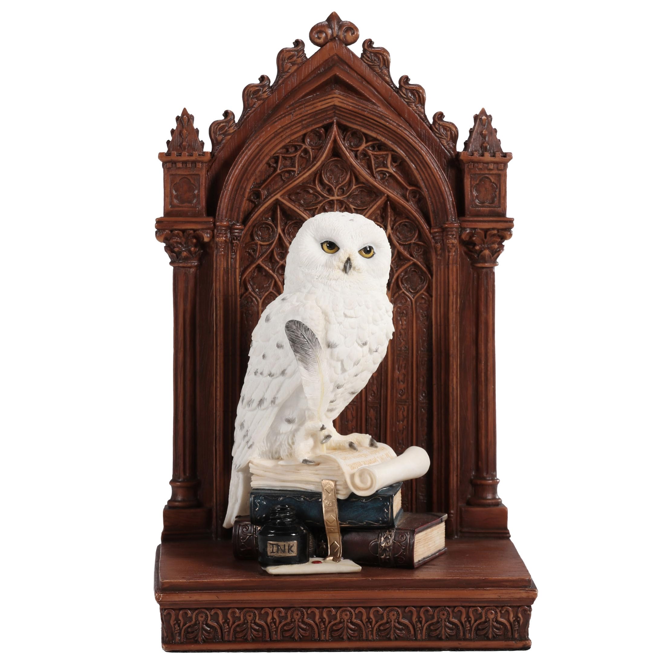 Veronese Design 9 5/8 Inch Grand Snowy Owl of Wisdom Resin Animal Figurine Hand Painted Collectible