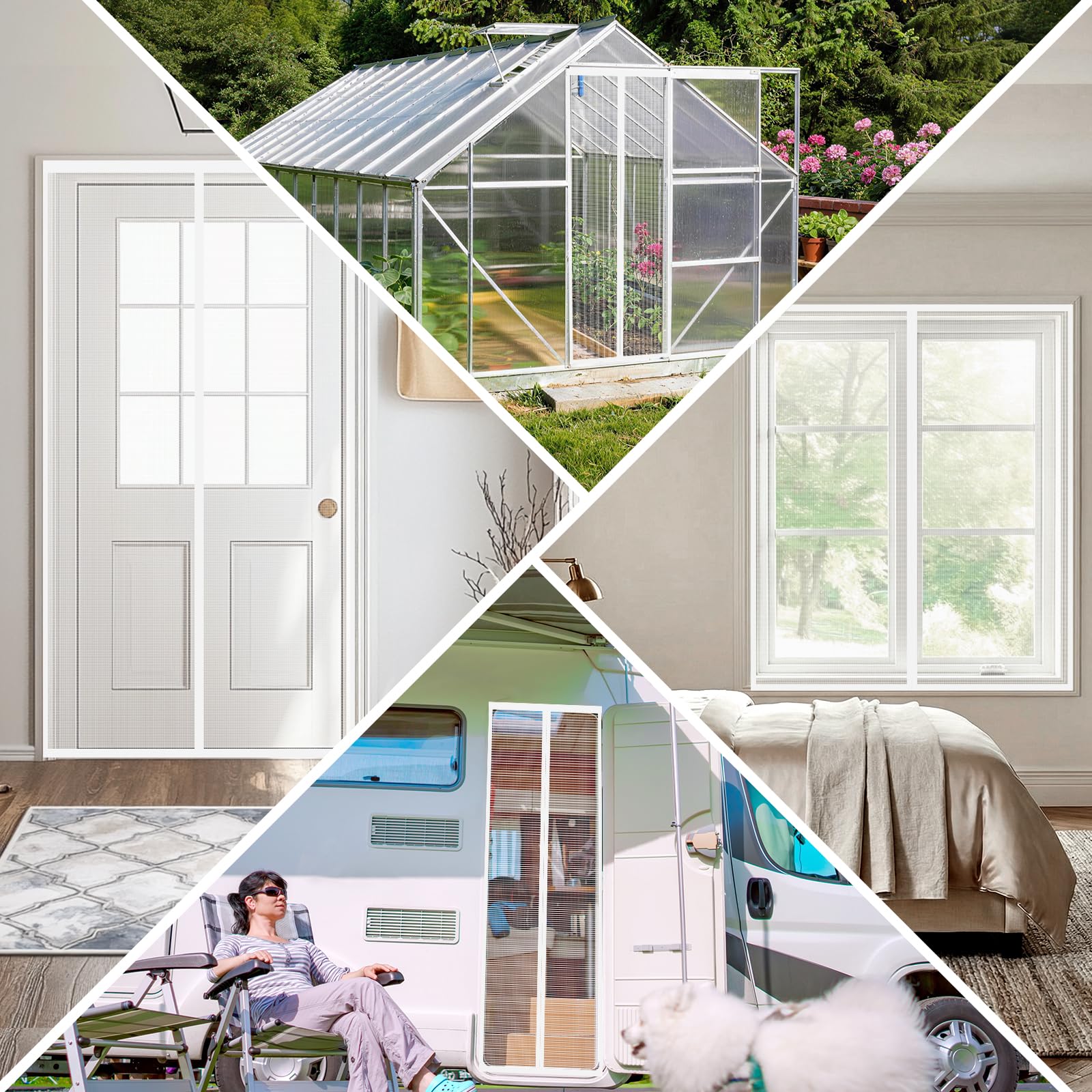 Moustiquaire Fenêtre Magnétique 60x70 cm, Rideau Anti-Moustique Blanc, Fermeture Automatique, Sans Perçage, Pour Fenêtres, Portes de Balcon, Chambre, Idéal pour Familles avec Enfants et Animaux
