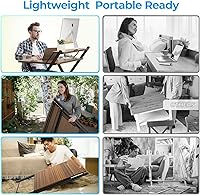 Vista 7 de GreenForest No Assembly Folding Desk, 2-Tier Compact Computer Desk with Shelf, Space Saving Foldable Table for Home Office, Dorm or Apartment