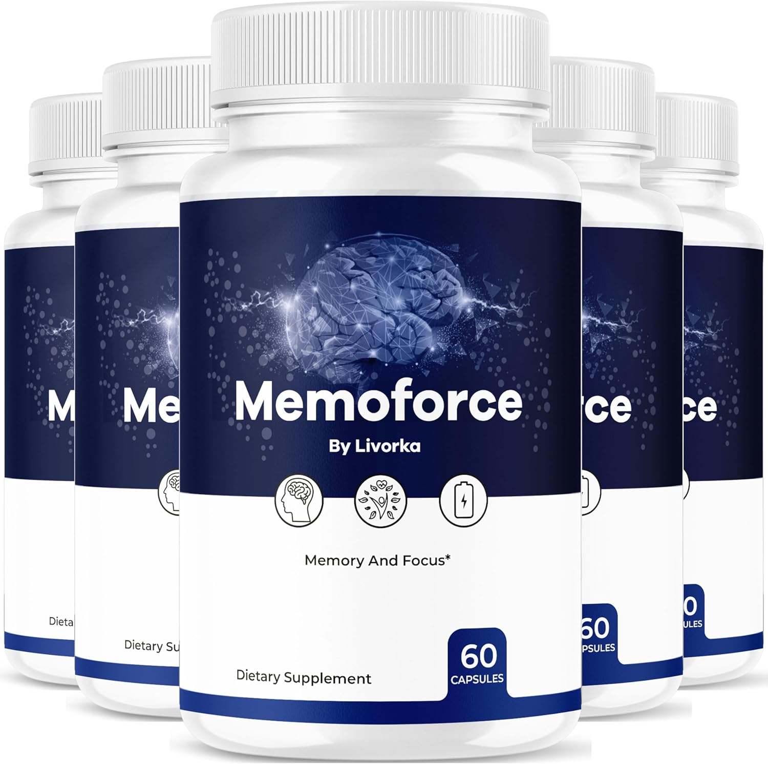 (5 Pack) Memoforce Brain Supplement – Official Memoforce Premium Formula Pills, Advanced Support Memo Force Brain Supplement For Wellness & Overall Health, Memoforce Reviews, 300 Capsules For 5 Months