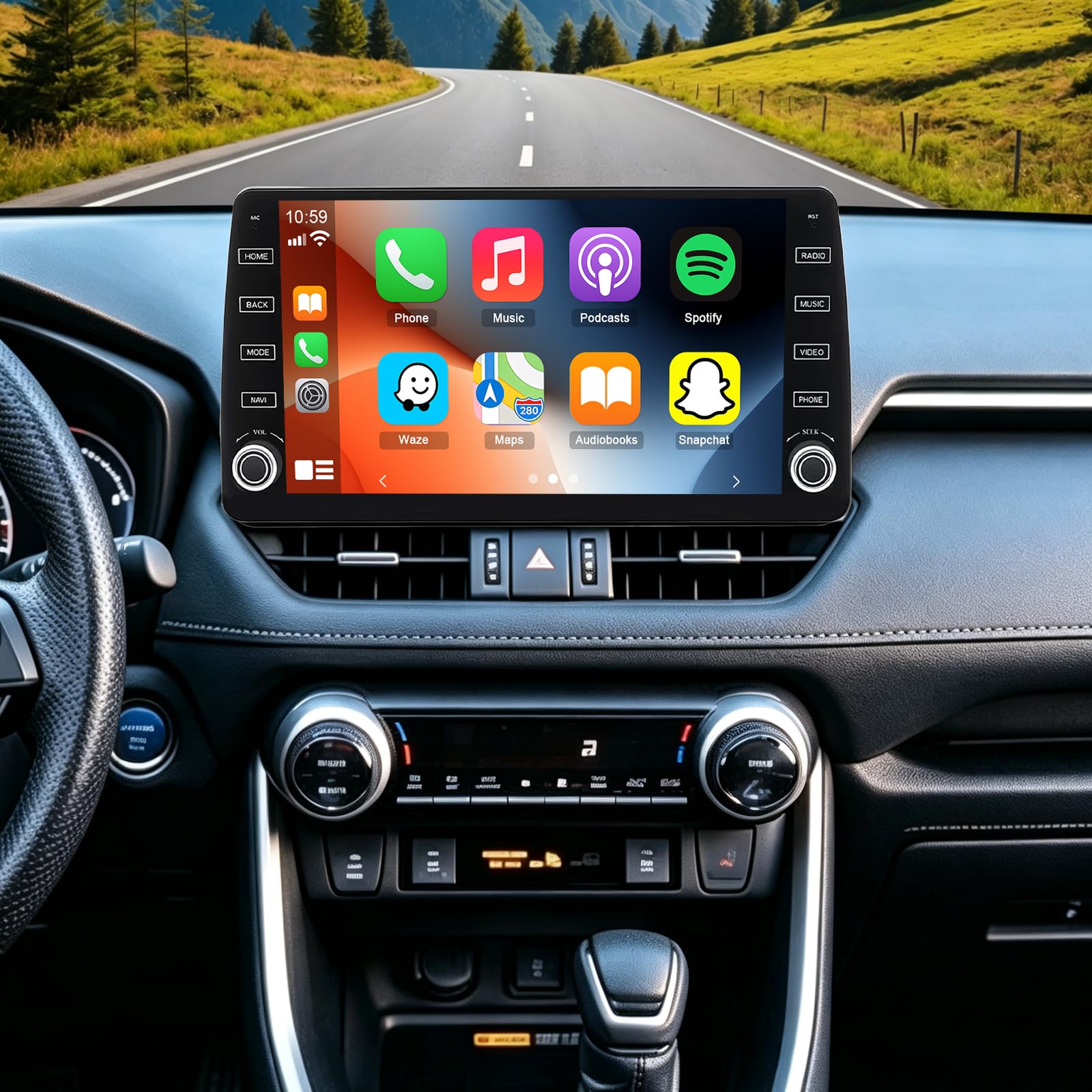 10 Zoll Android 15 Autoradio für Toyota RAV4 2019-2023 2+64G GPS Navi