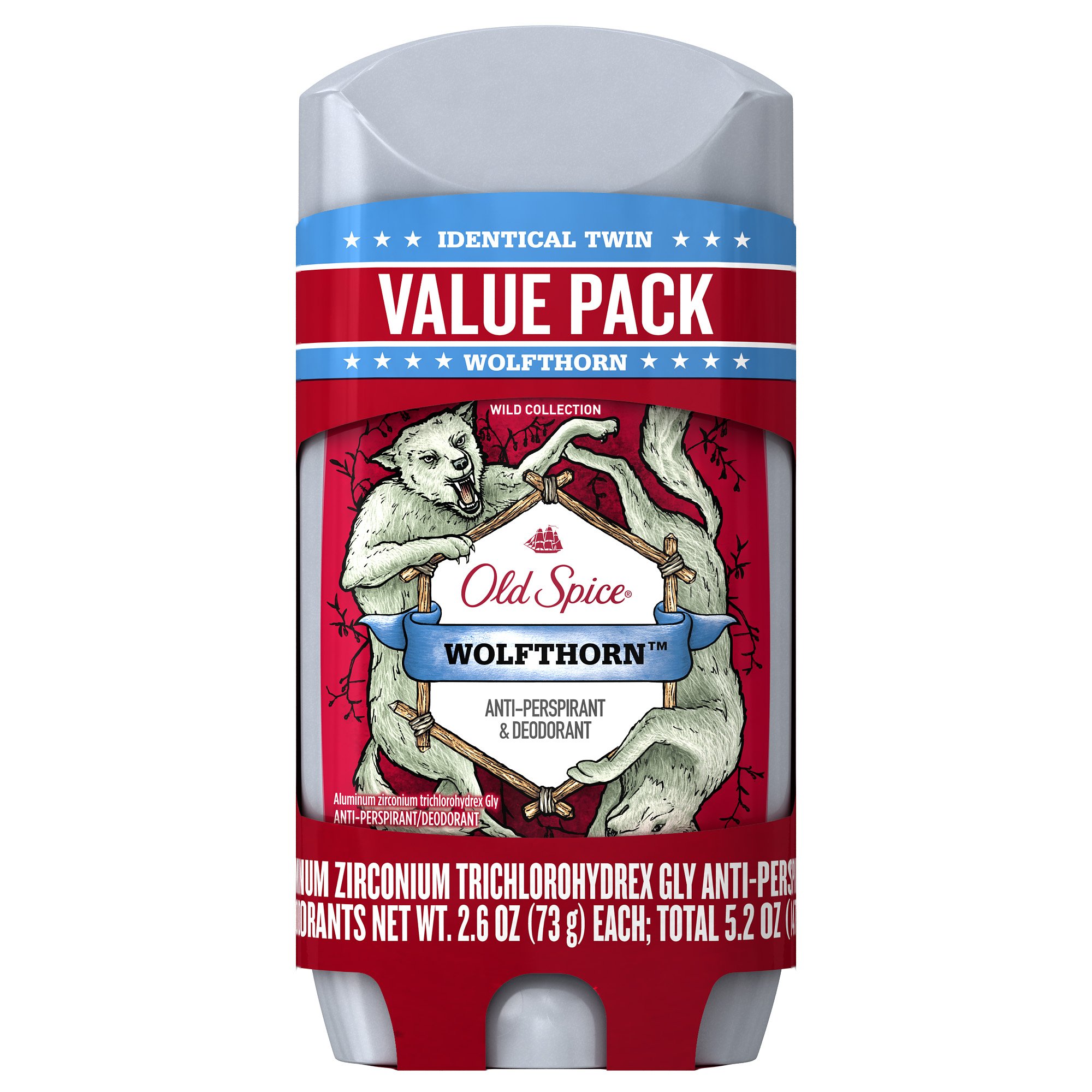 Old Spice Wild Collection Invisible Solid Anti-Perspirant and Deodorant, Wolfthorn Scent - 2.6 Oz Ea, 2 Count