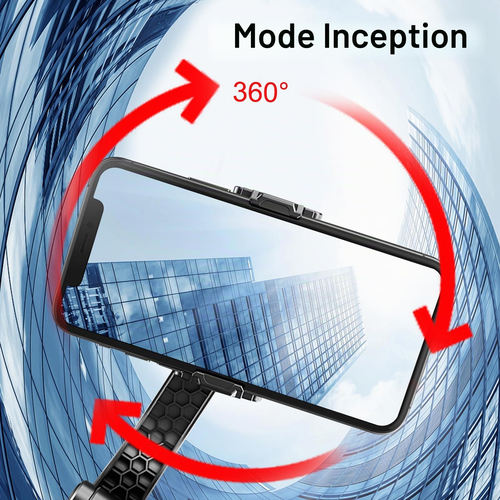 Gimbal Stabilisateur de Smartphone 1 axe Téléphone Portable avec télécommande Bluetooth 3-1 pour Vidéo en Direct, TikTok, Vlogging, Youtube, Compatible avec pour iPhone/Android