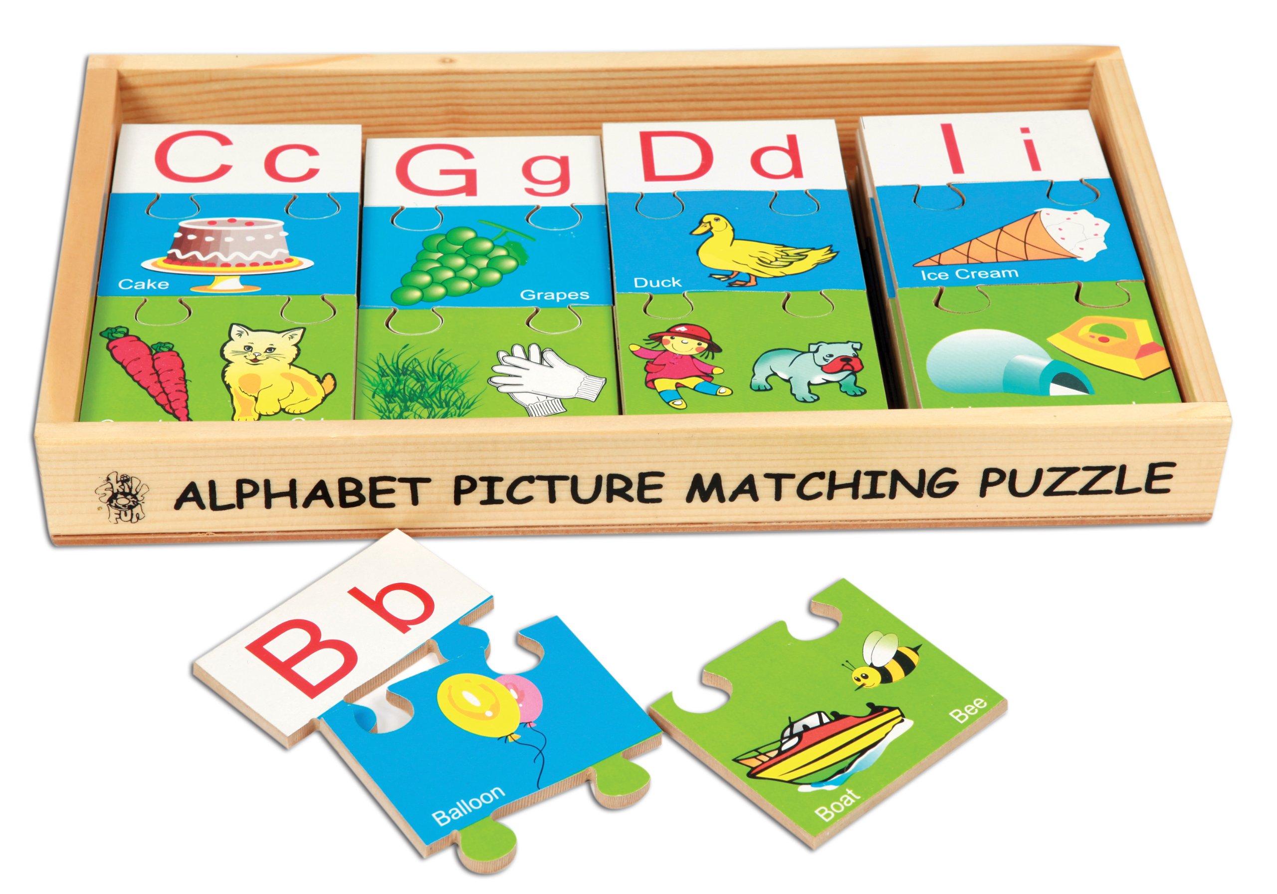 Skillofun Wooden Alphabet Picture Matching Puzzle Strips, Multi Color (B007OU5SVK) Amazon Price History, Amazon Price Tracker