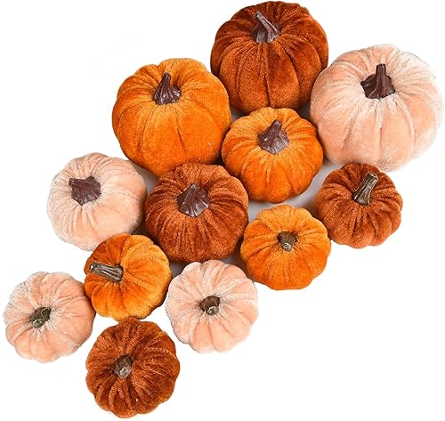 DearHouse 12 calabazas artificiales, cosecha de arce, decoración de otoño, cosecha de Acción de Gracias, decoración del hogar (naranja)