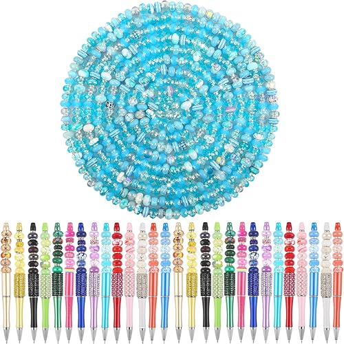 Vista 31 de Cuentas de agujero grande negro europeo para bolígrafos, 100 piezas surtidas de agujeros grandes de hadas, varita de jardín, cuentas espaciadoras