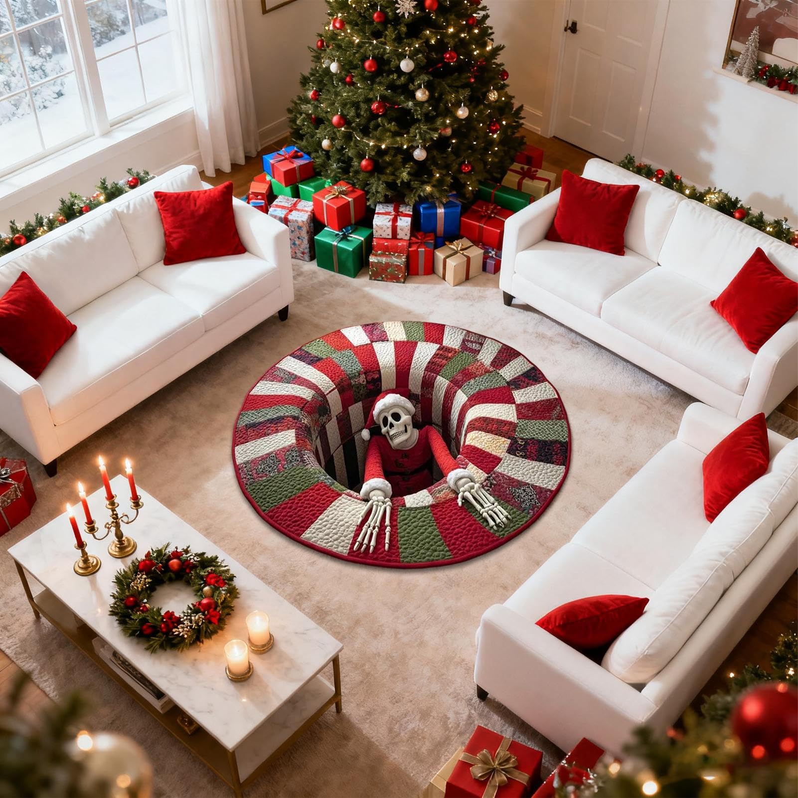 Alfombra de Navidad genérica para decoración navideña Ilusión 3D