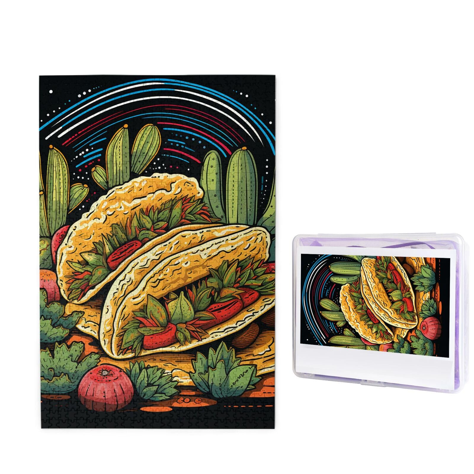 Virtual Tacos 1000 Piece Jigsaw Puzzle - Colorful Food Art Puzzle From Rolexa Puzzle Company - View #8