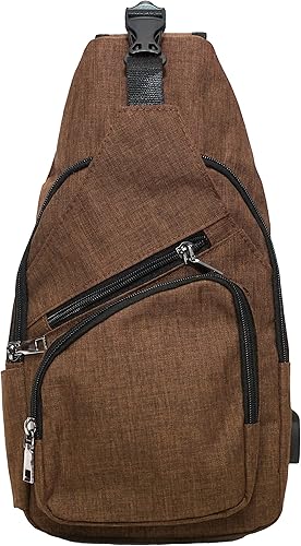 Miniatura 4 de Mochila cruzada antirrobo, carga USB, mochila ligera para viajes, senderismo, todos los días, Cuero vegano pizarra, Compacto