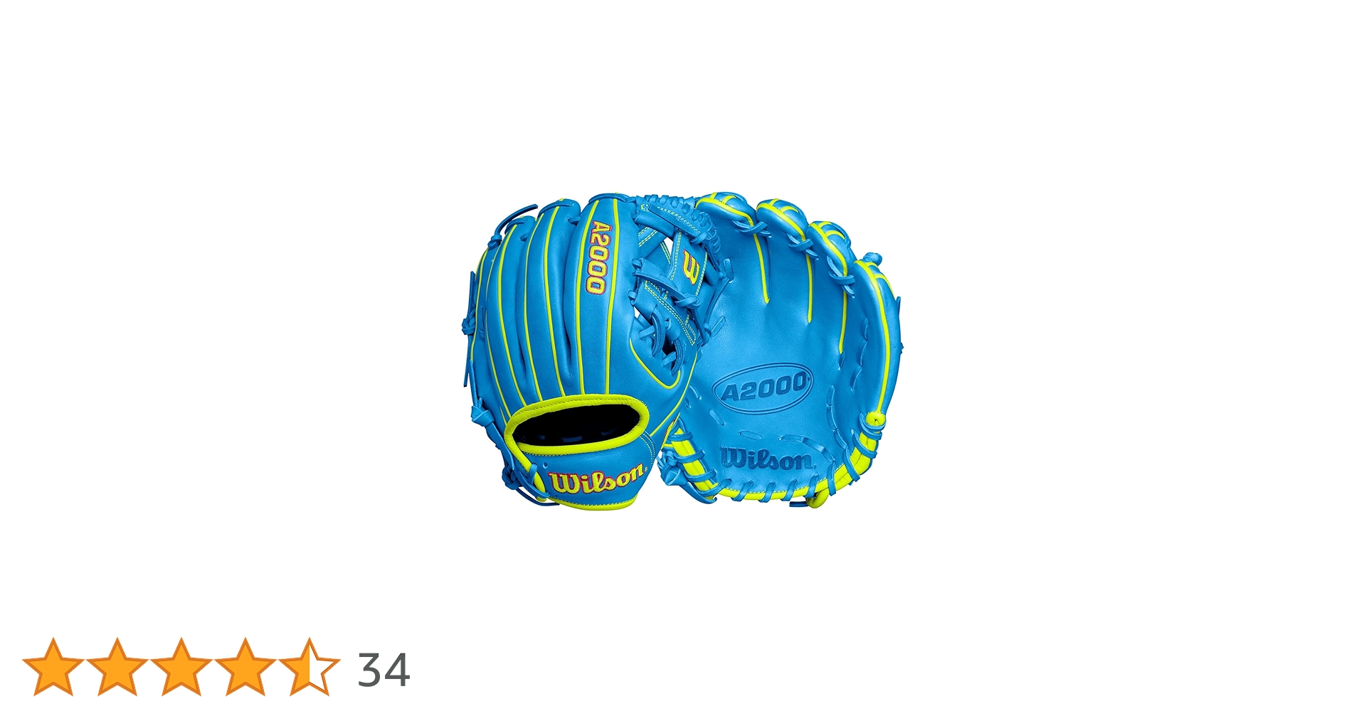 Wilson A2000 青/黄色 硬式グローブ　日本未発売 日本未発売】ウィルソン A2000 硬式 野球 内野手用 グローブ