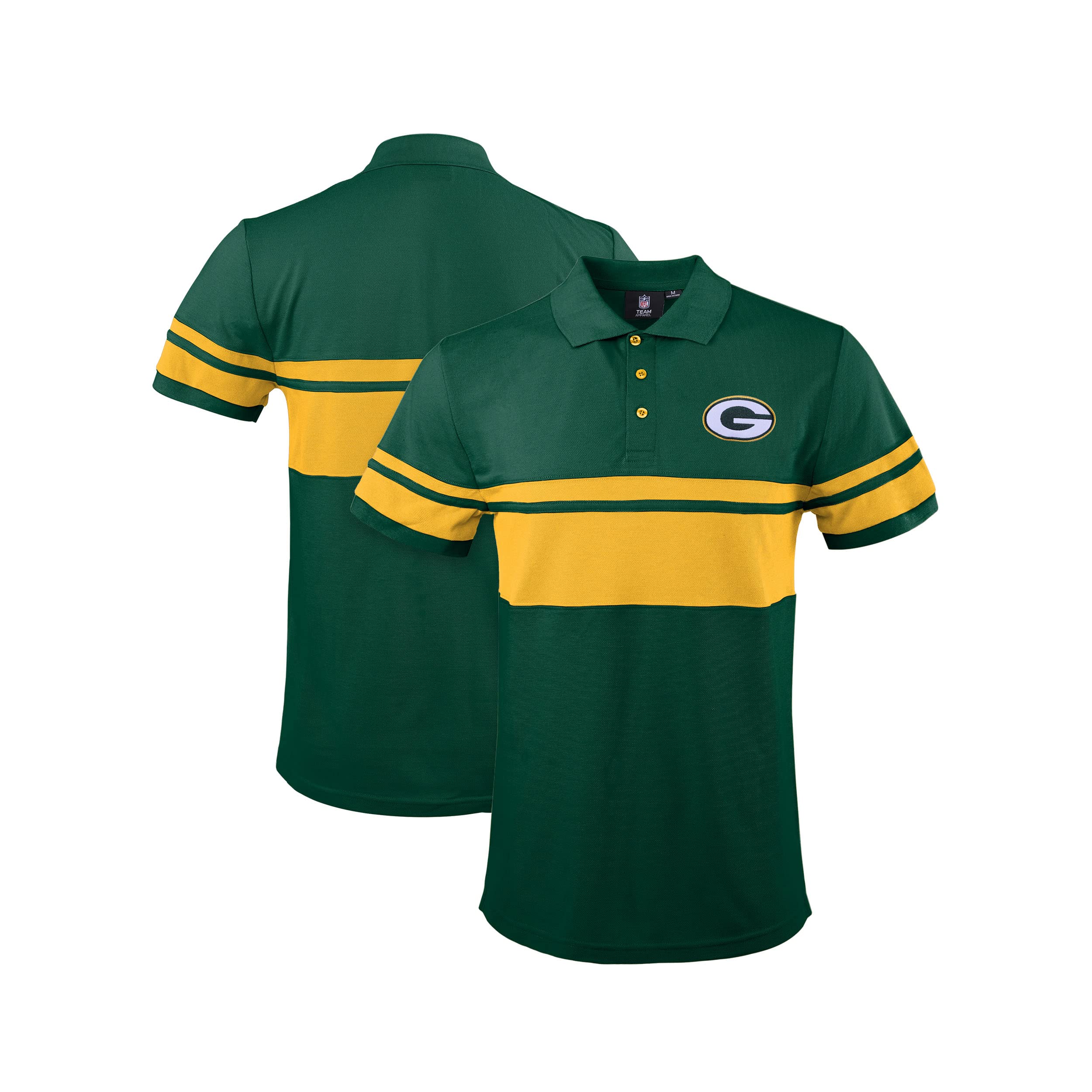 FOCO NFL Football Team Color Chest Stripe Men's Polo Shirt