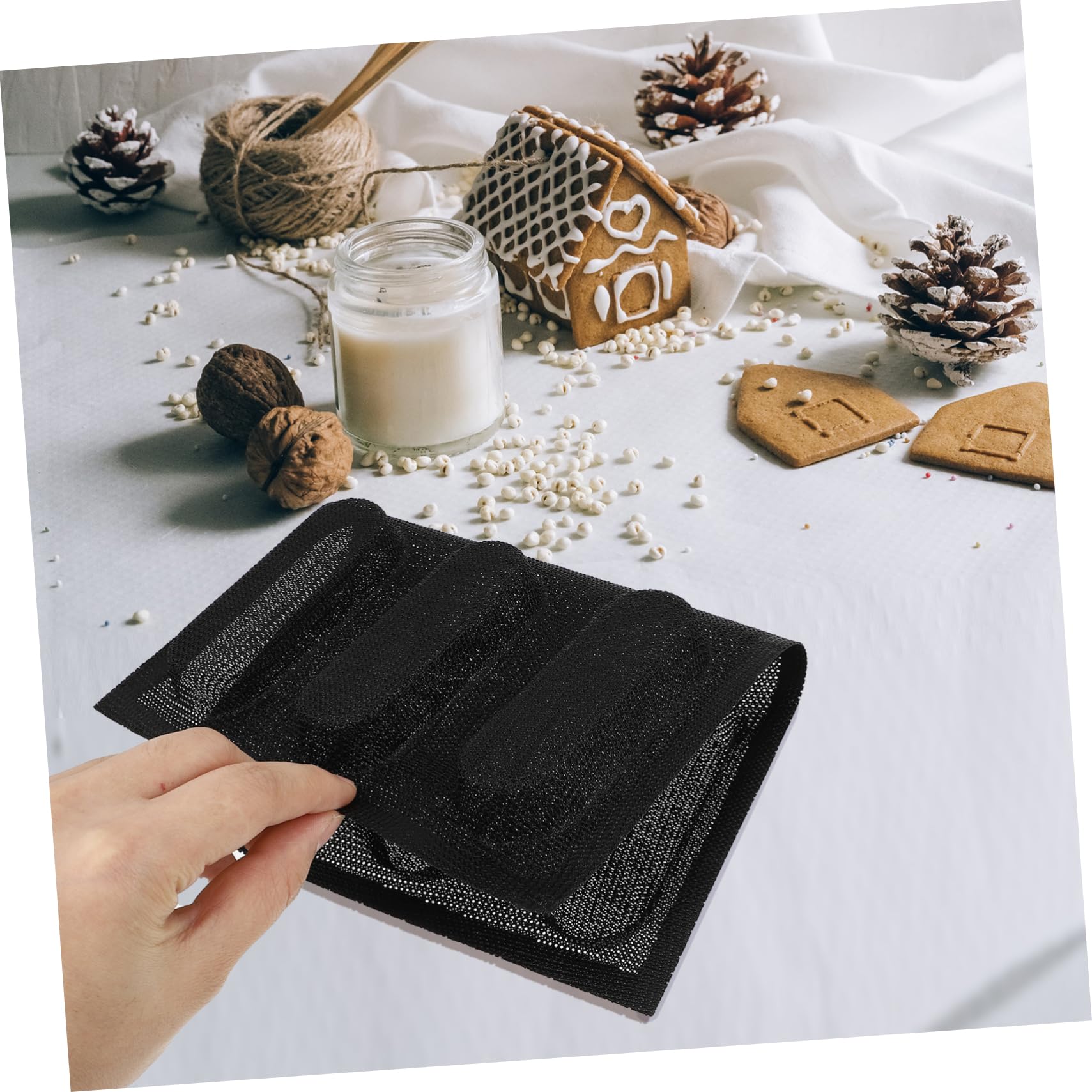 Alipis 2pièces Moule à Silicone Non-adhésif Outil De Boulangerie Respirant Pour Pâtisserie Et Cuisine Noir