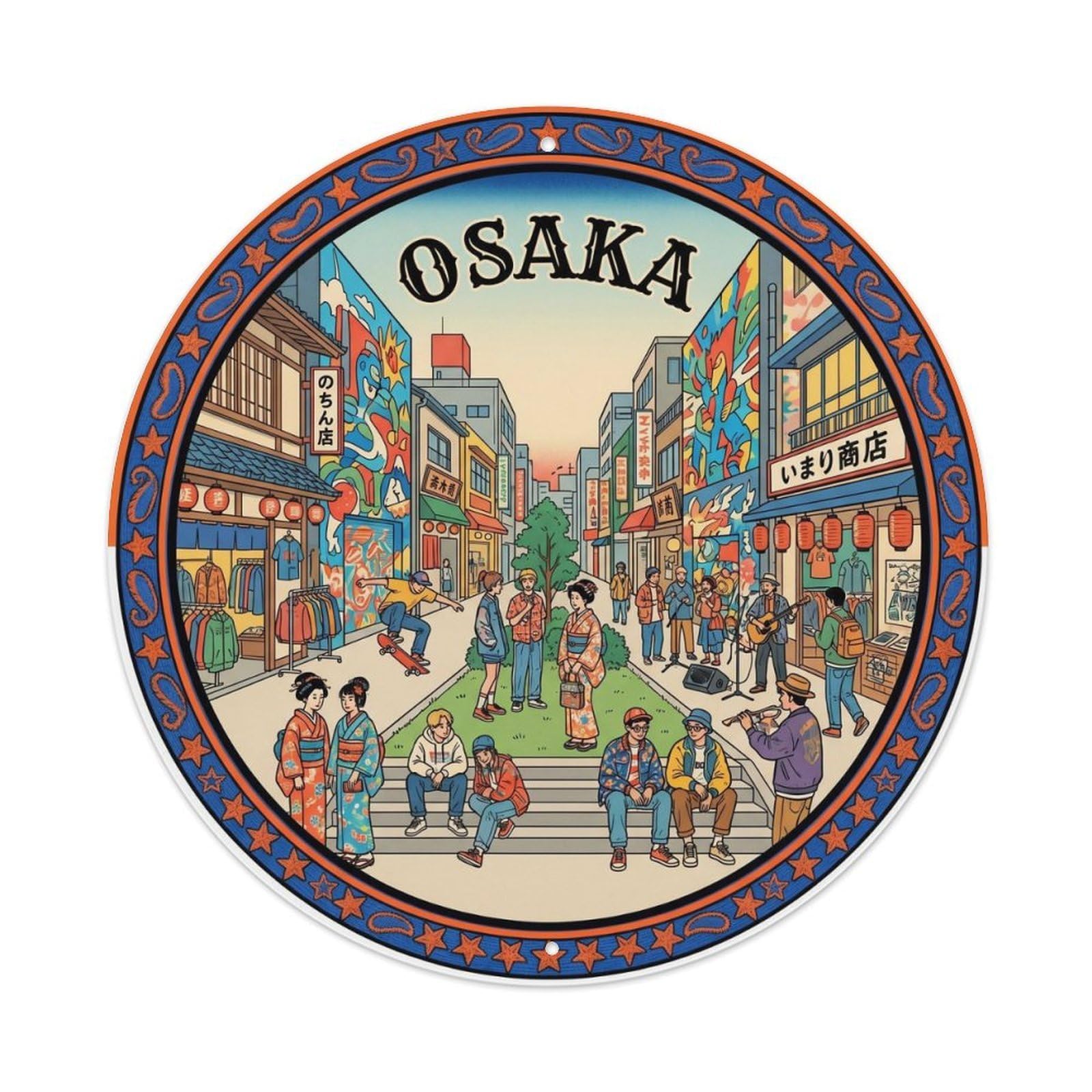 Olhnbad Style Osaka Minami Amerikamura Youth Fashion Street Town Metal Tin Sign
