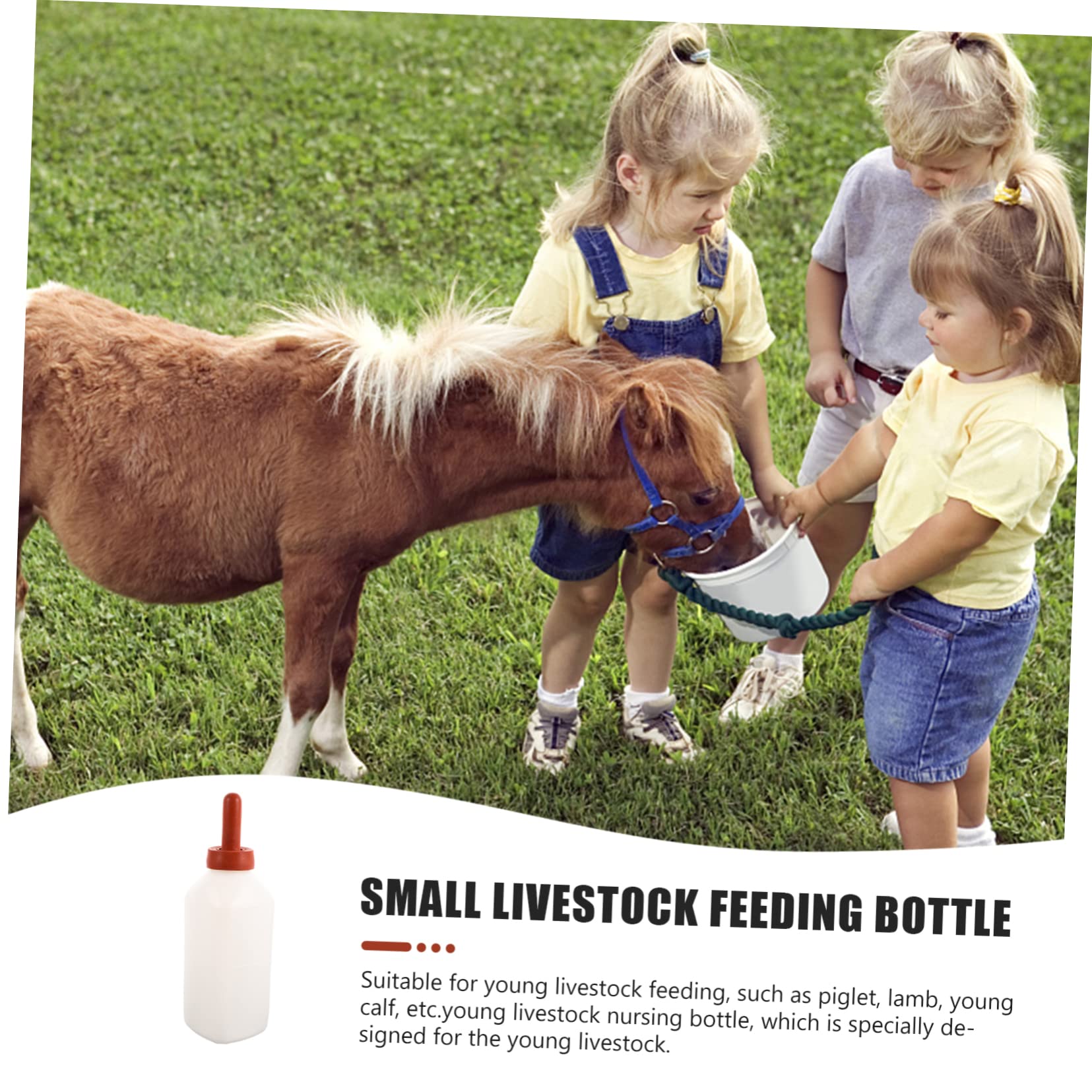 KONTONTY Livestock Milk Bottle for Lambs Calf Nursing Bottle with Unique Nipple Design Easy to Clean Animal Feeding Container for Farm Use Capacity