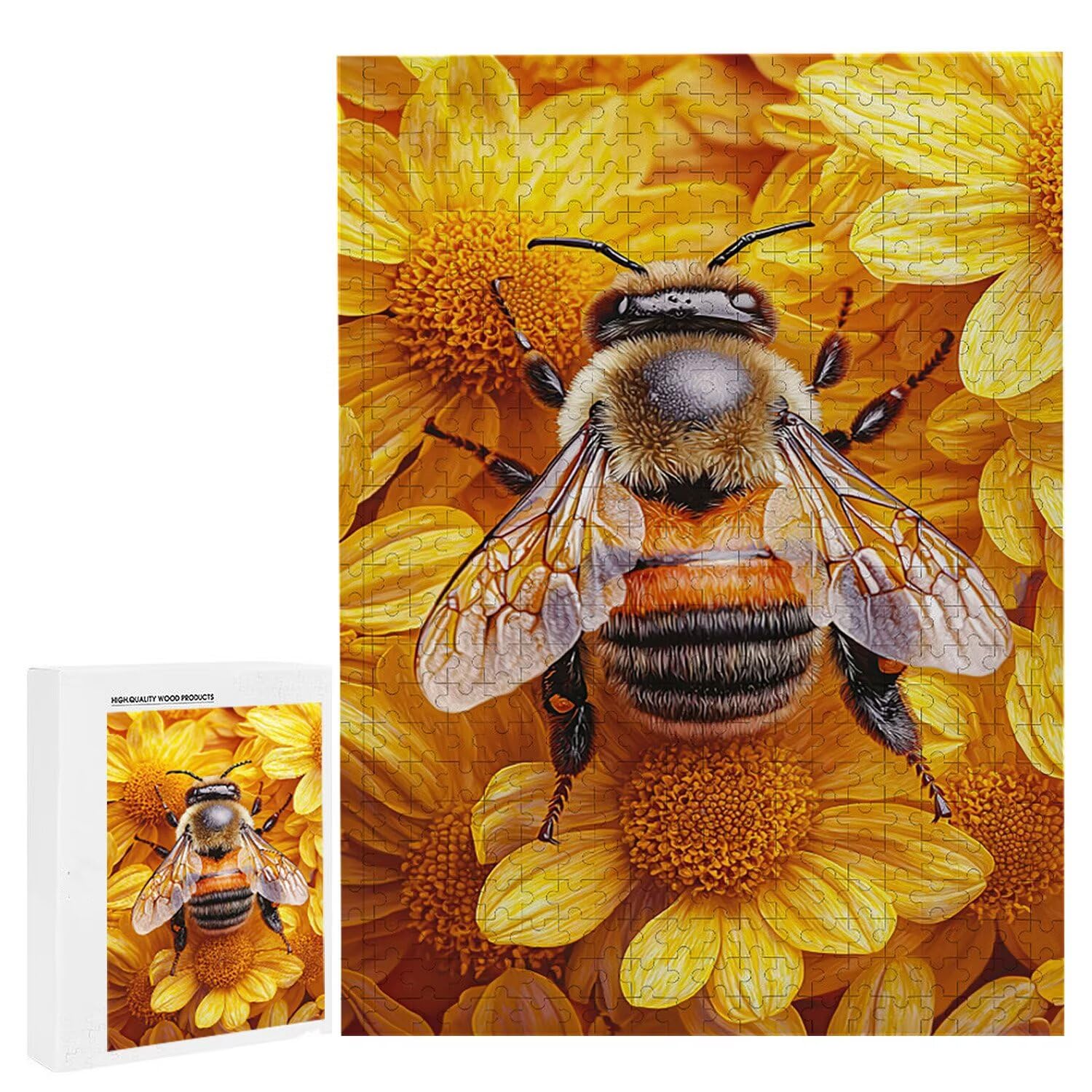 Puzzle 1000 sztuk dla dorosłych puzzle dla dorosłych 1000 elementów puzzle wymagające i drażniące mózgi edukacja gra dla całości, prezenty dla mężczyzn, motyw puzzli: (pszczoły kwiatowe) h-403