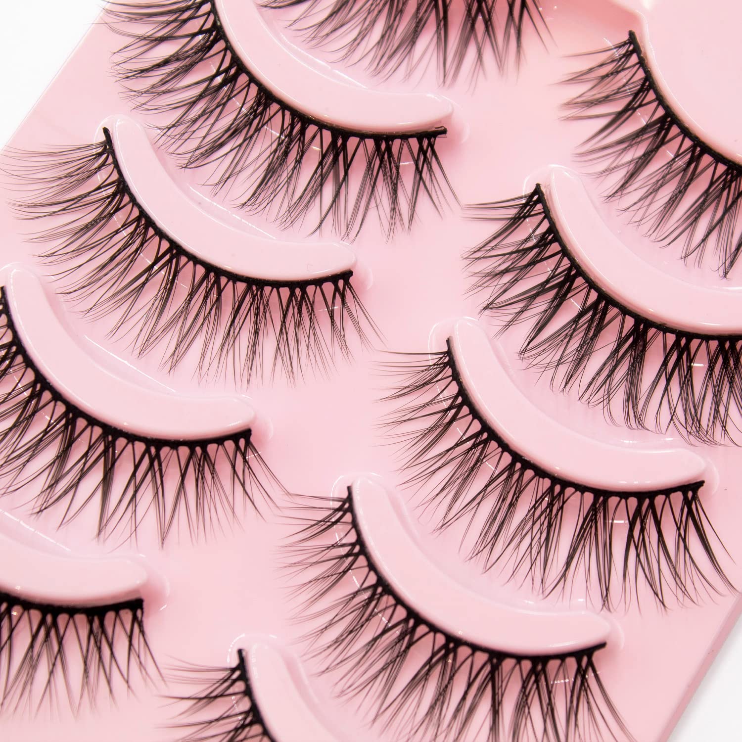 Red Ember Natural Faux Mink Eyelashes Strip Lashes Natural Wispy Fluffy 3D Effect Supernatural Reusable Lashes Fake Eyelashes - 10 Pairs