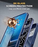 Vista 776 de Miracase Funda magnética para iPhone 14 de 6.1 pulgadas, protector de pantalla de vidrio templado integrado + protector de lente, compatible