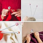 20pcs Knitting Needle Stoppers, Silicone Hexagon Print Knitting Needle End Caps with Storage Box Knit Supplies Accessories for 2.5-9mm Needles