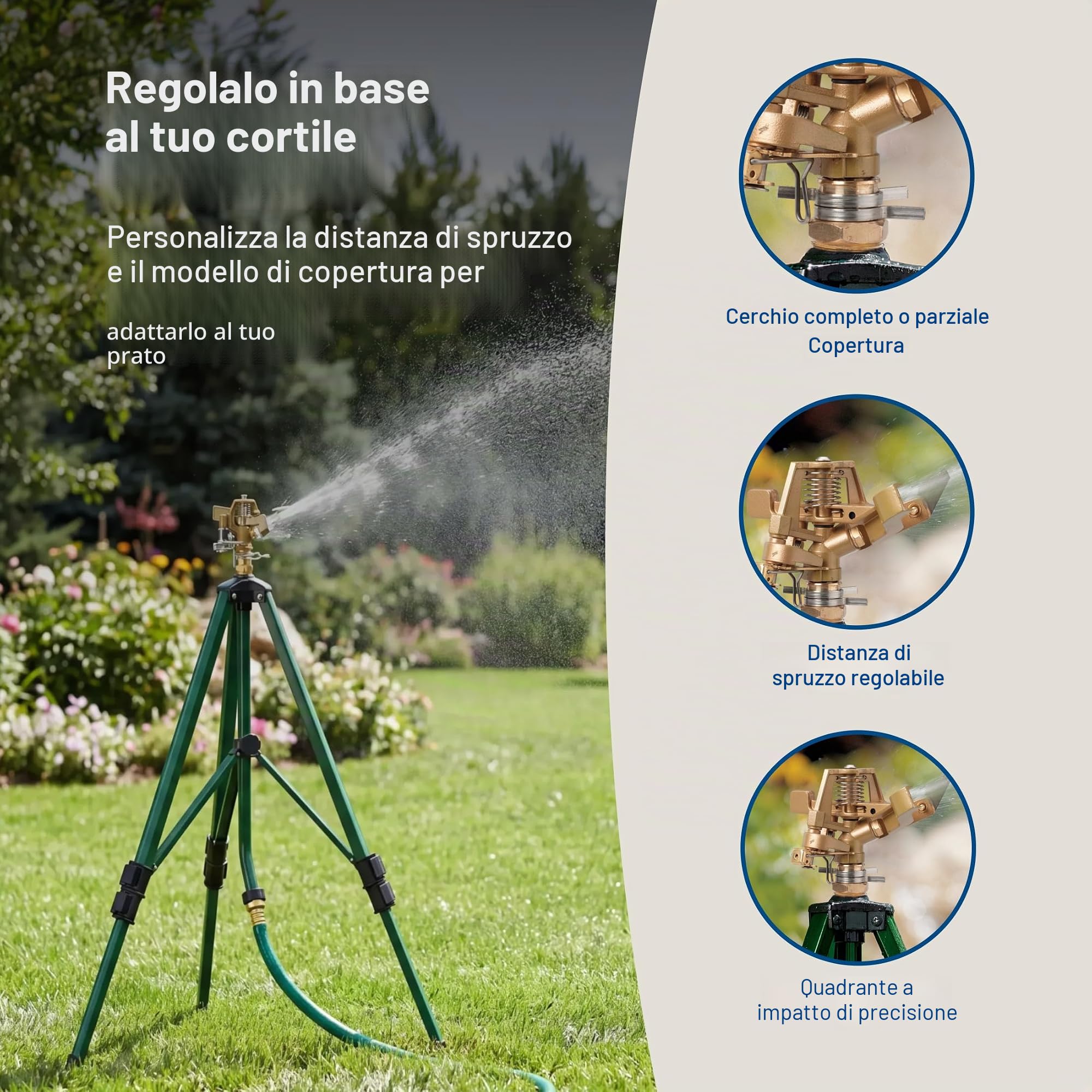Orbit 56667N Irrigatore a Impatto Zinco su Base treppiede