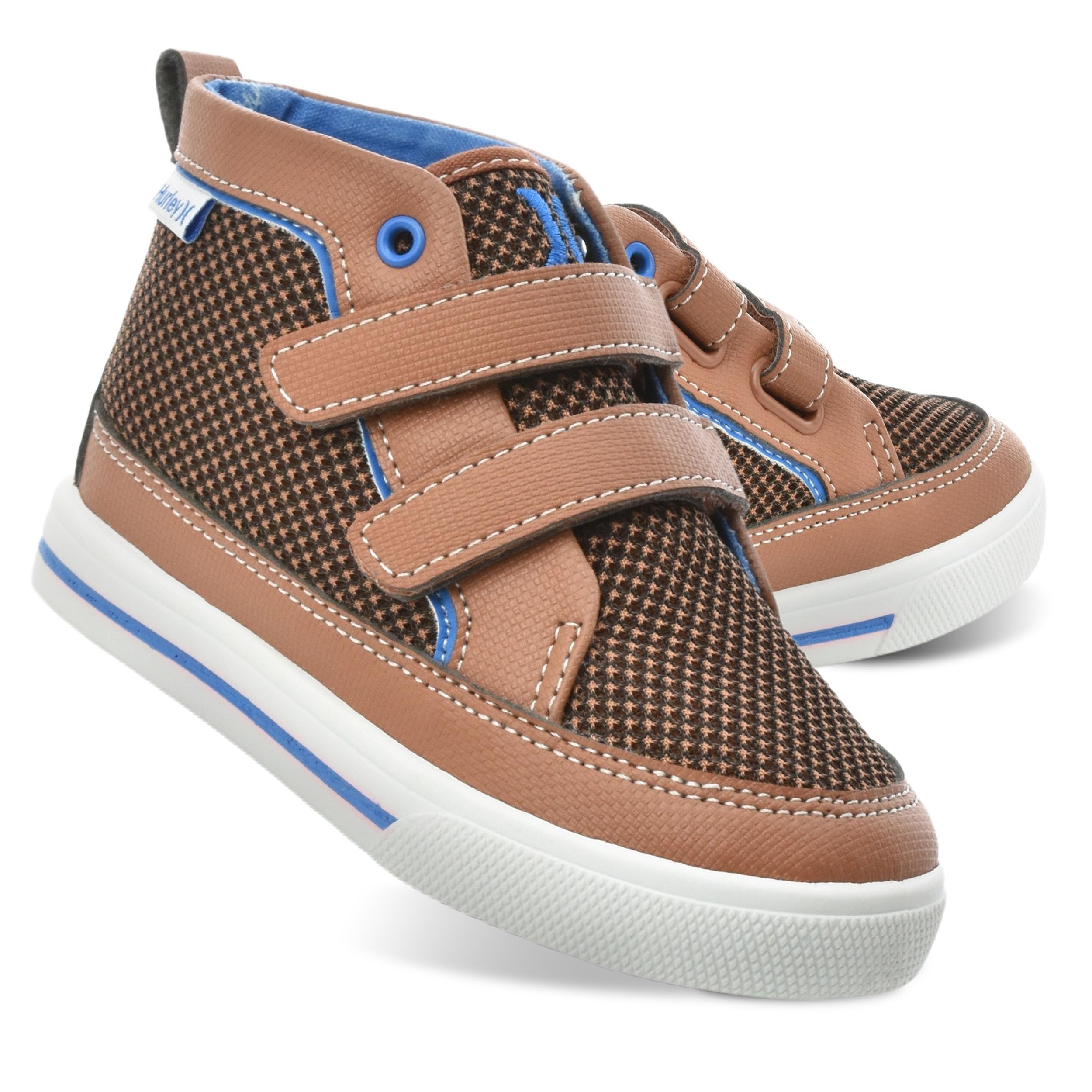 Hurley Kids Toddler and Little Kids Tedd Canvas Sneakers with Straps High Cut Skateboarding Shoes for Boys and Girls, Durable Shoes for School